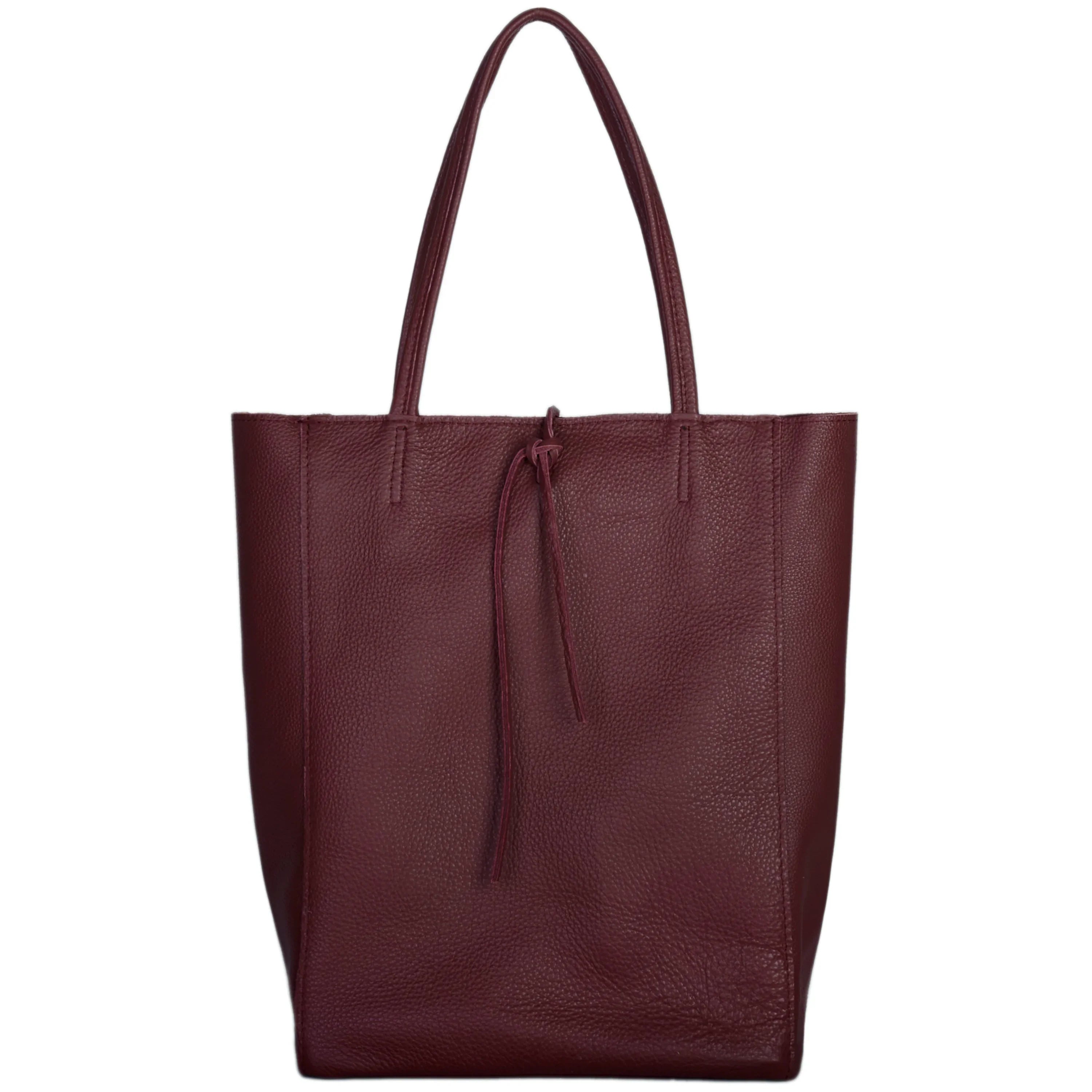 Italian Genuine Calf Leather Tote Bag - Minimalist Everyday Carryall