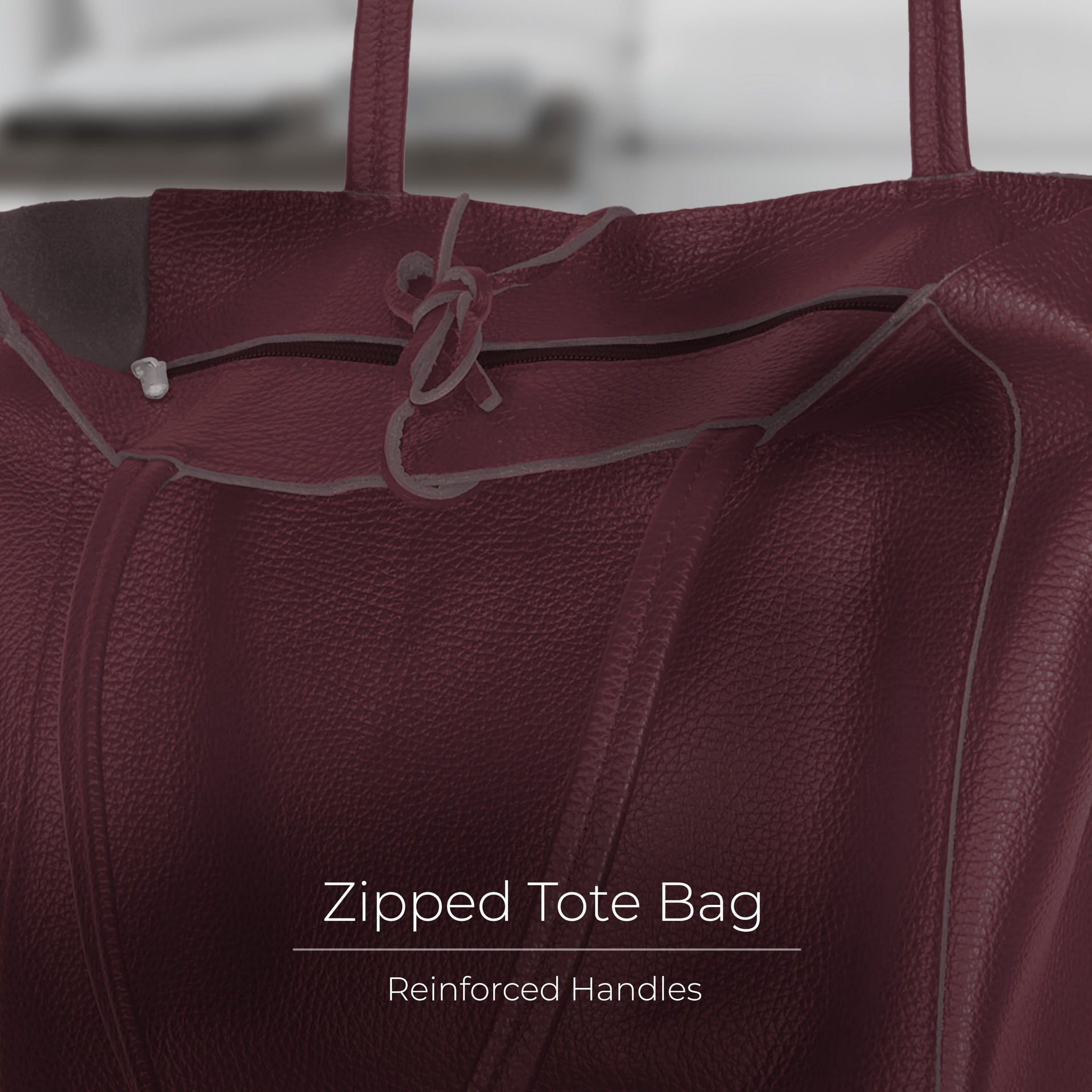 Italian Genuine Calf Leather Tote Bag - Minimalist Everyday Carryall