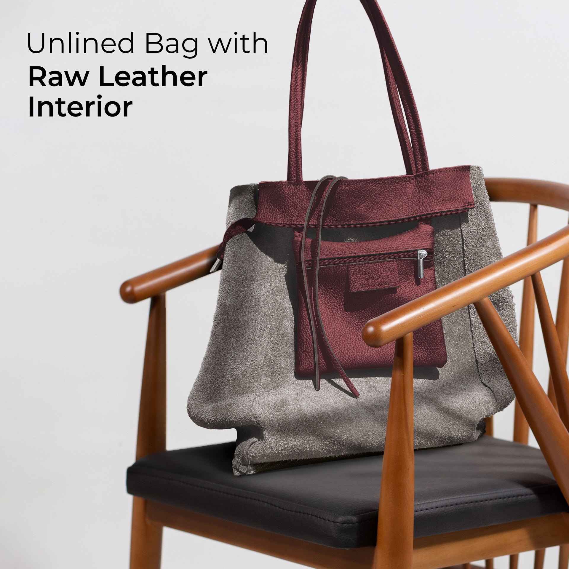 Italian Genuine Calf Leather Tote Bag - Minimalist Everyday Carryall