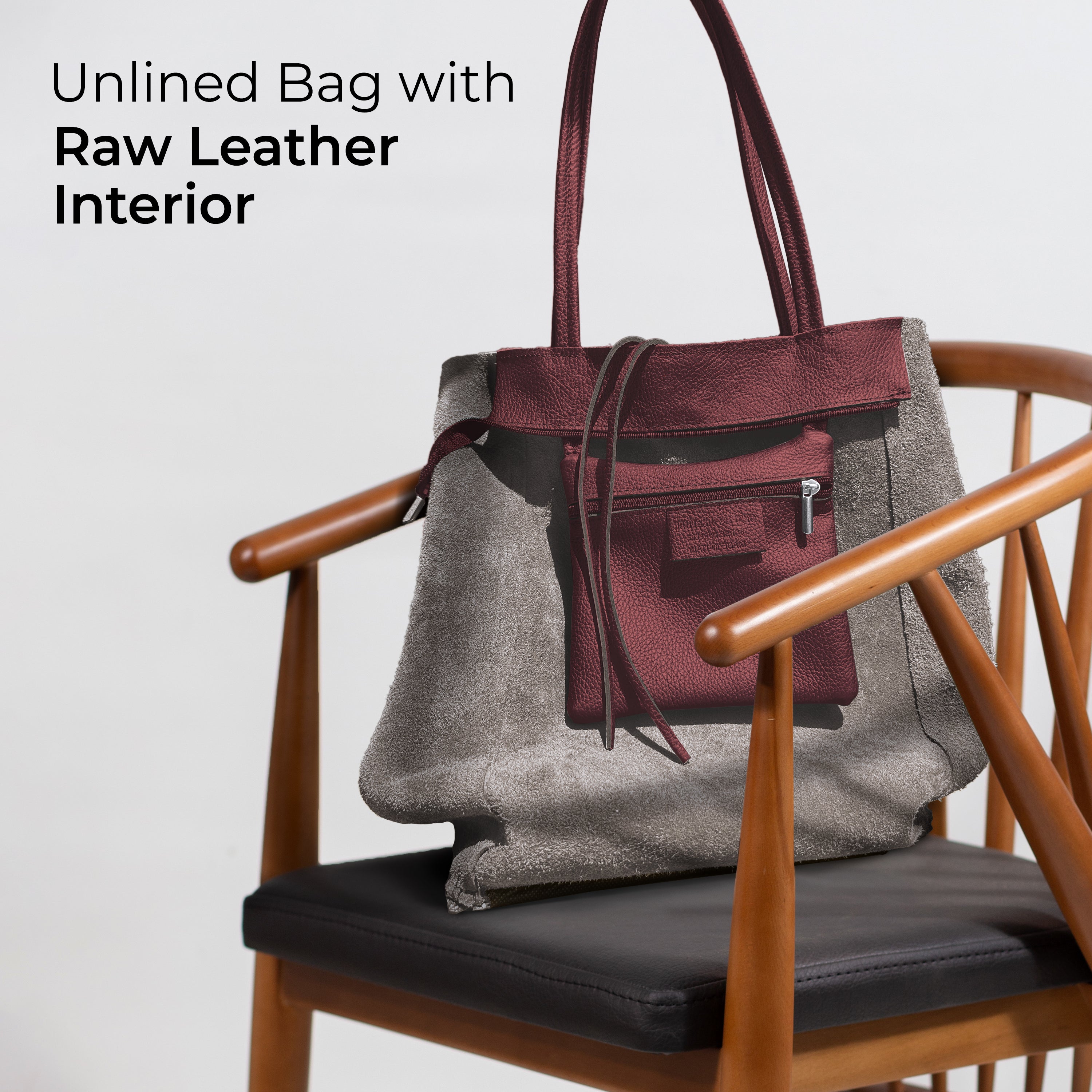 Italian Genuine Calf Leather Tote Bag - Minimalist Everyday Carryall
