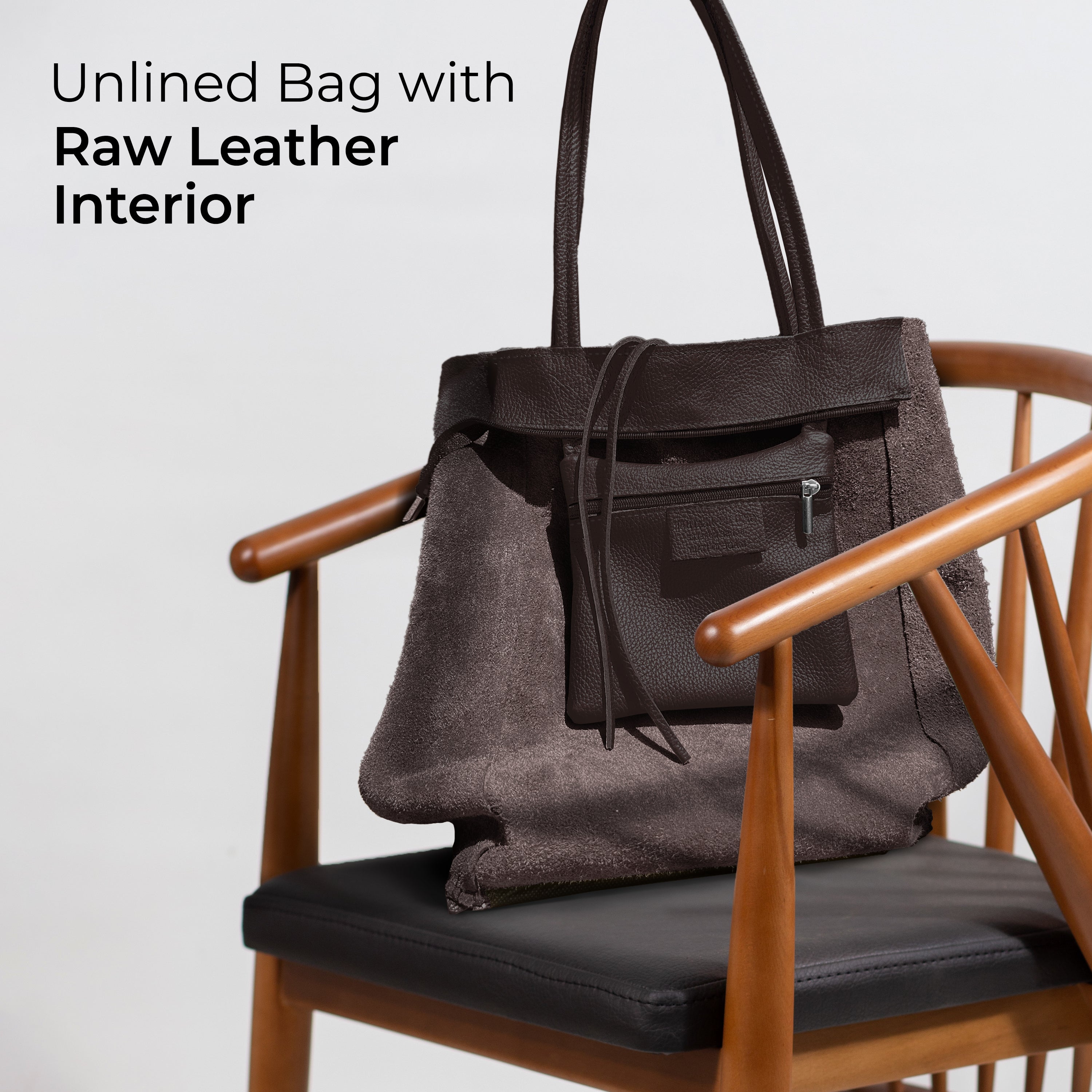 Italian Genuine Calf Leather Tote Bag - Minimalist Everyday Carryall