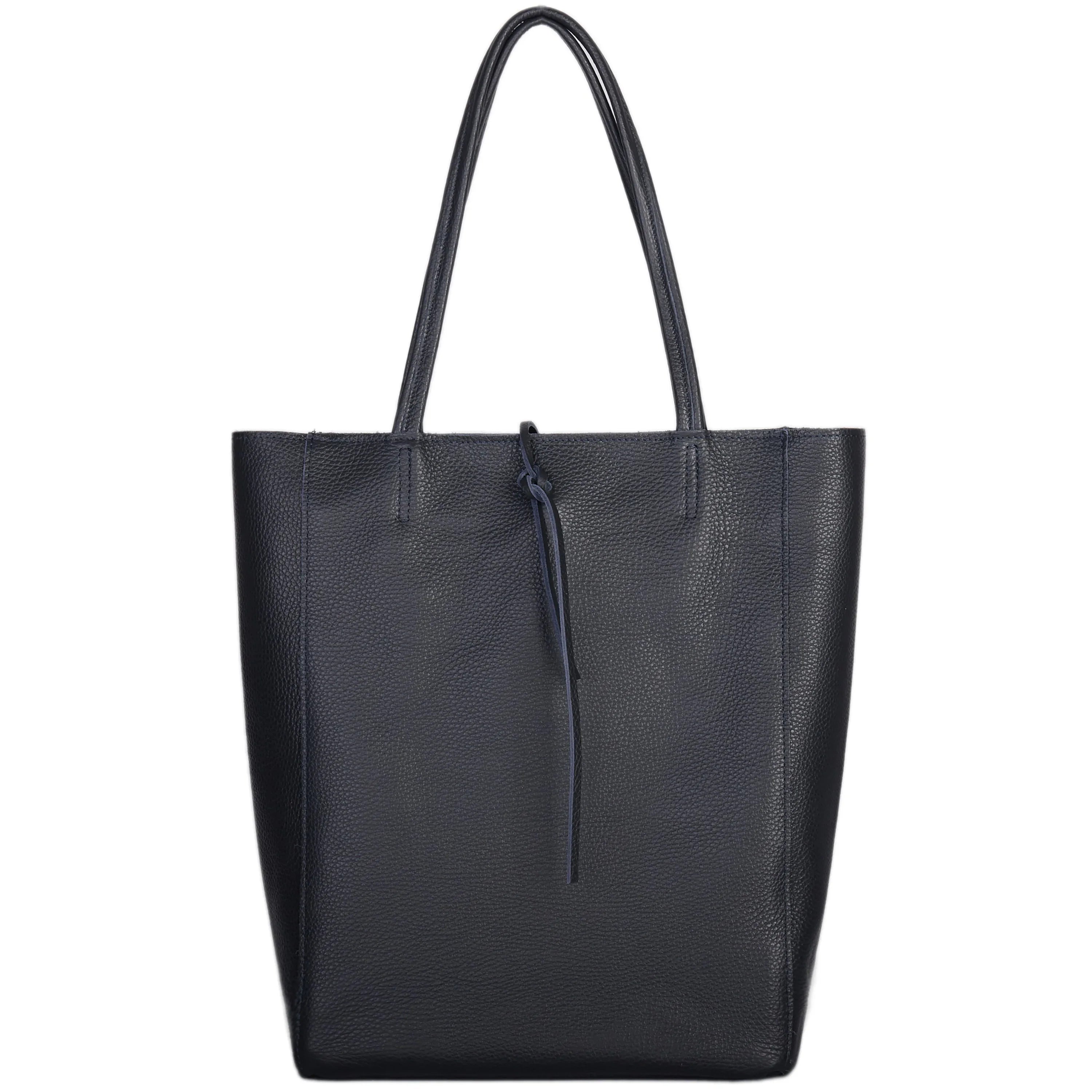 Italian Genuine Calf Leather Tote Bag - Minimalist Everyday Carryall