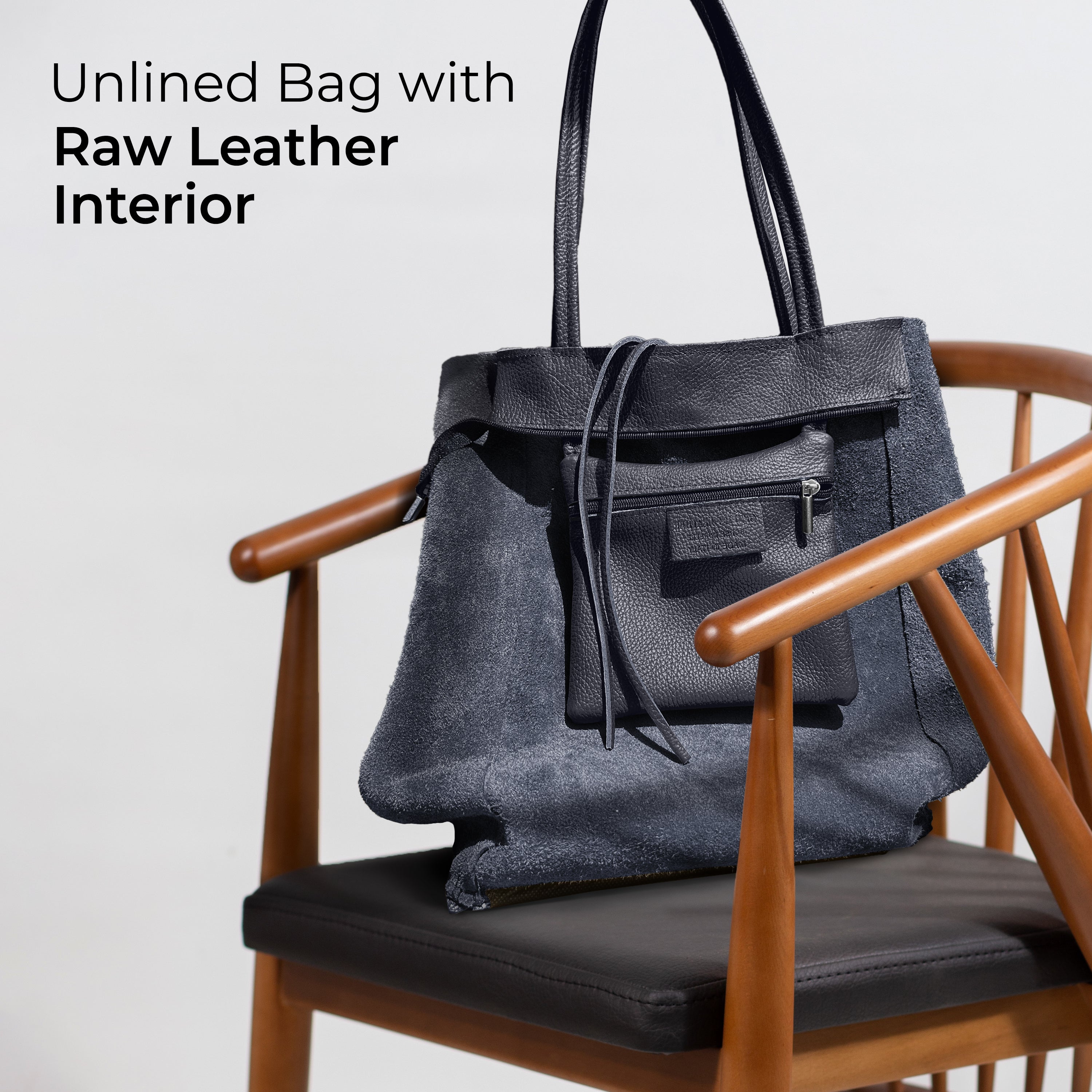 Italian Genuine Calf Leather Tote Bag - Minimalist Everyday Carryall
