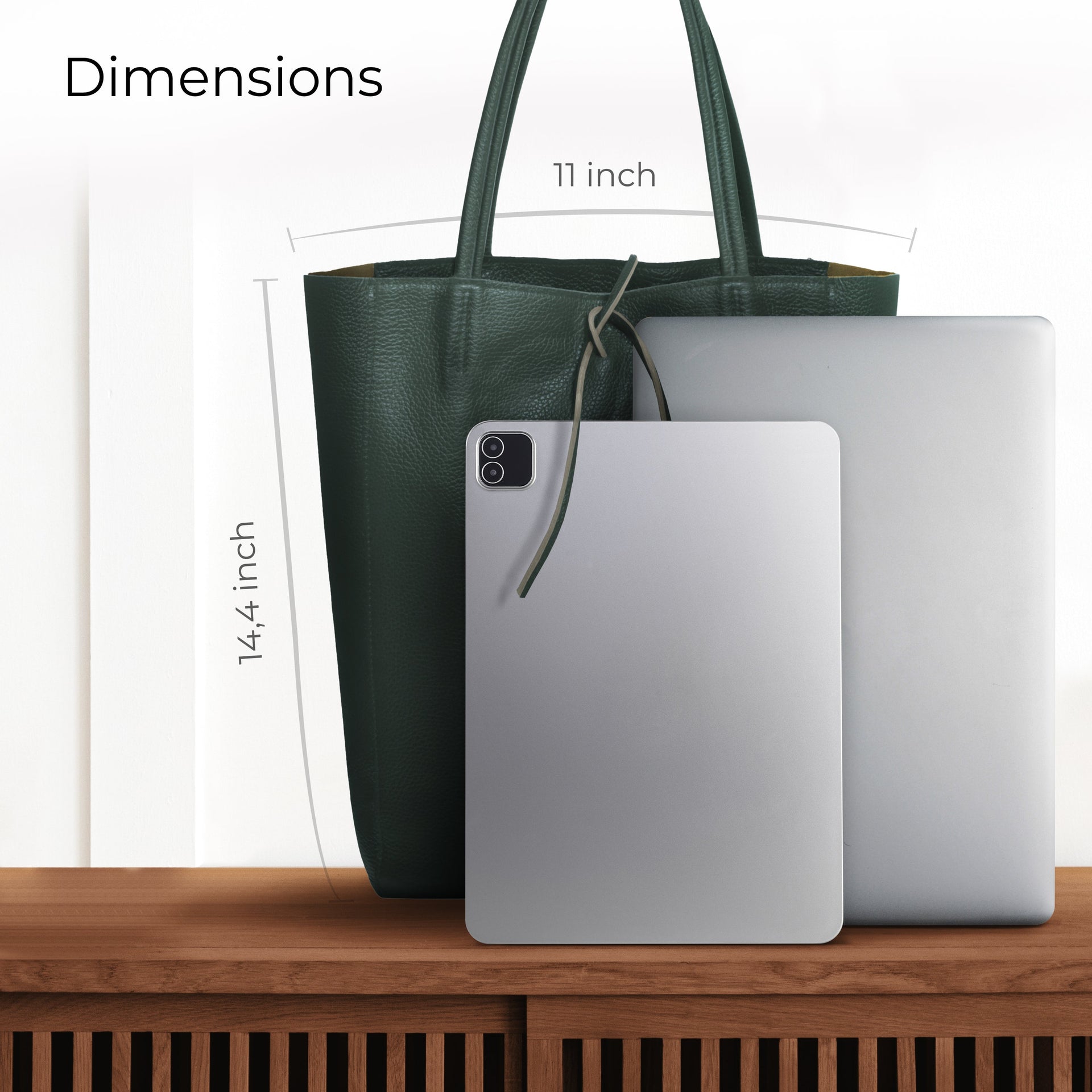 Italian Genuine Calf Leather Tote Bag - Minimalist Everyday Carryall