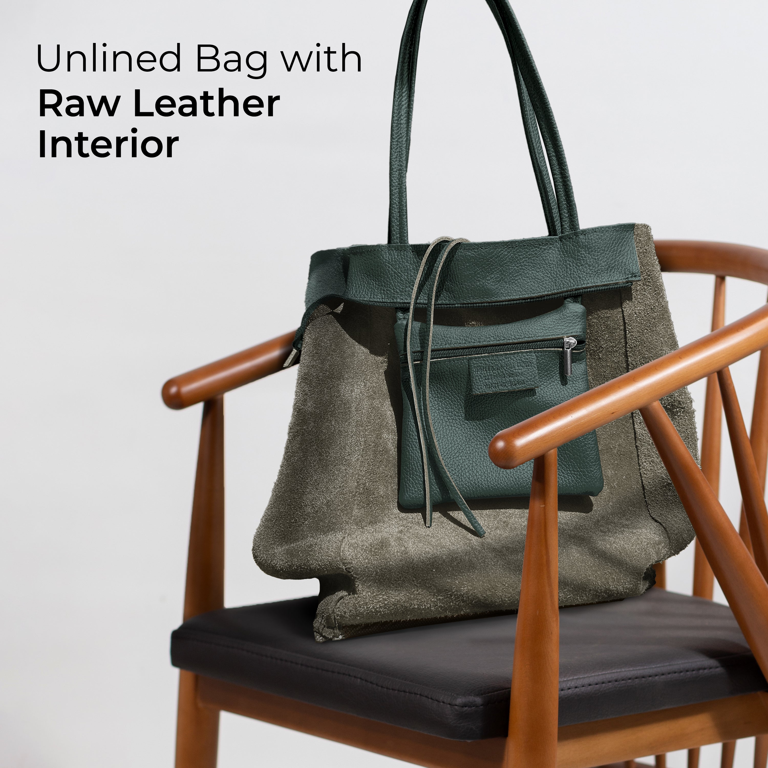 Italian Genuine Calf Leather Tote Bag - Minimalist Everyday Carryall