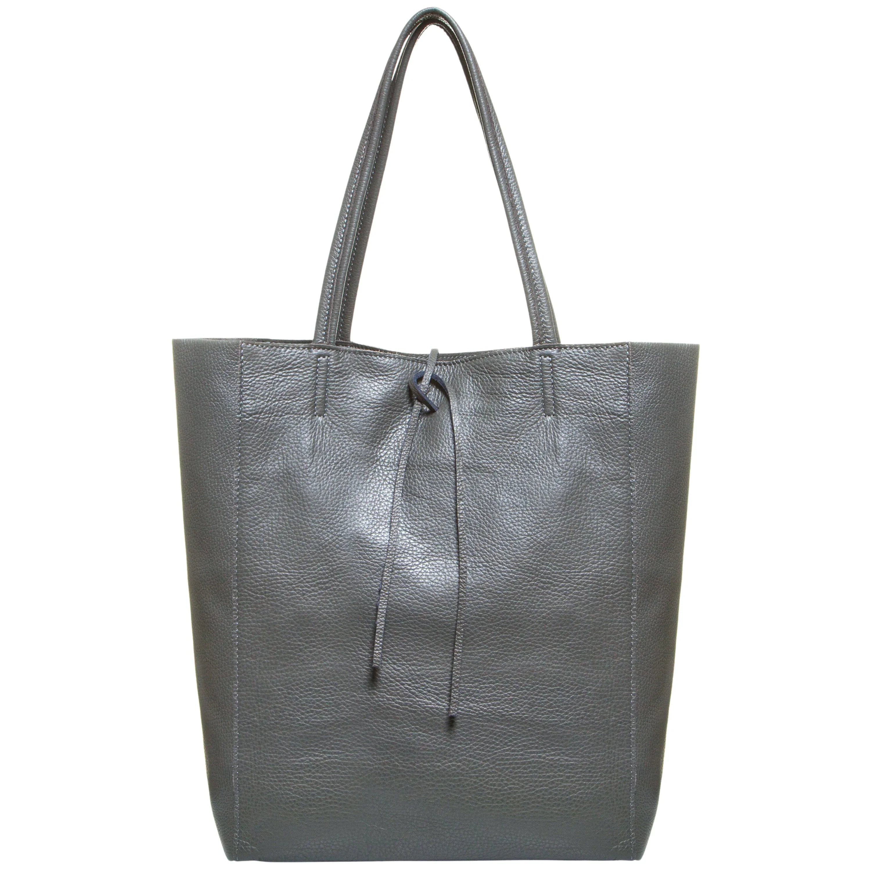 Italian Genuine Calf Leather Tote Bag - Minimalist Everyday Carryall