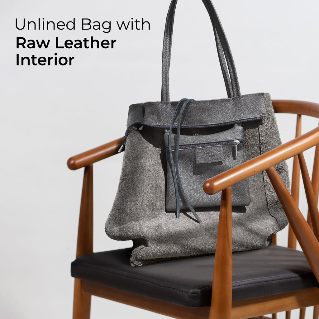 Italian Genuine Calf Leather Tote Bag - Minimalist Everyday Carryall