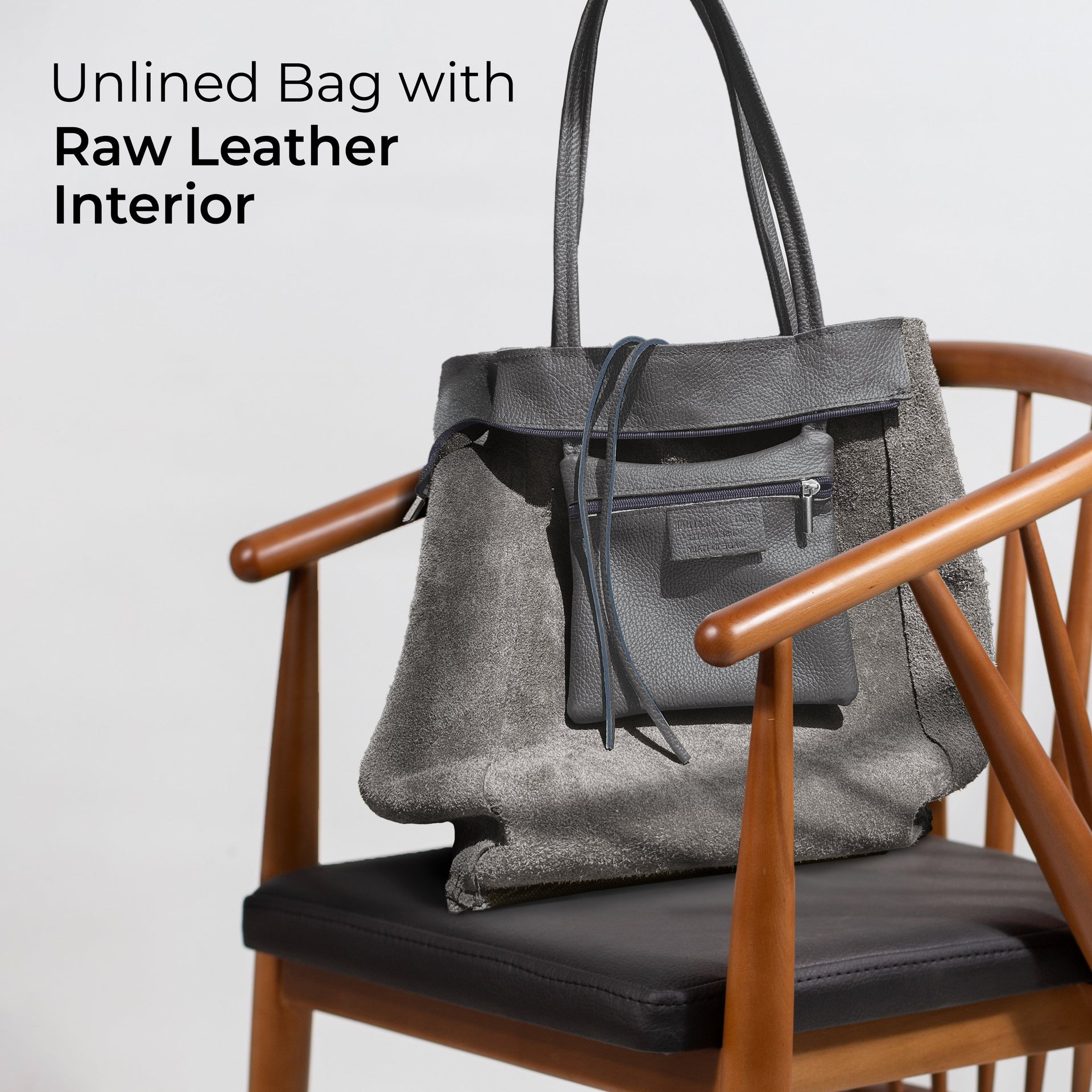 Italian Genuine Calf Leather Tote Bag - Minimalist Everyday Carryall