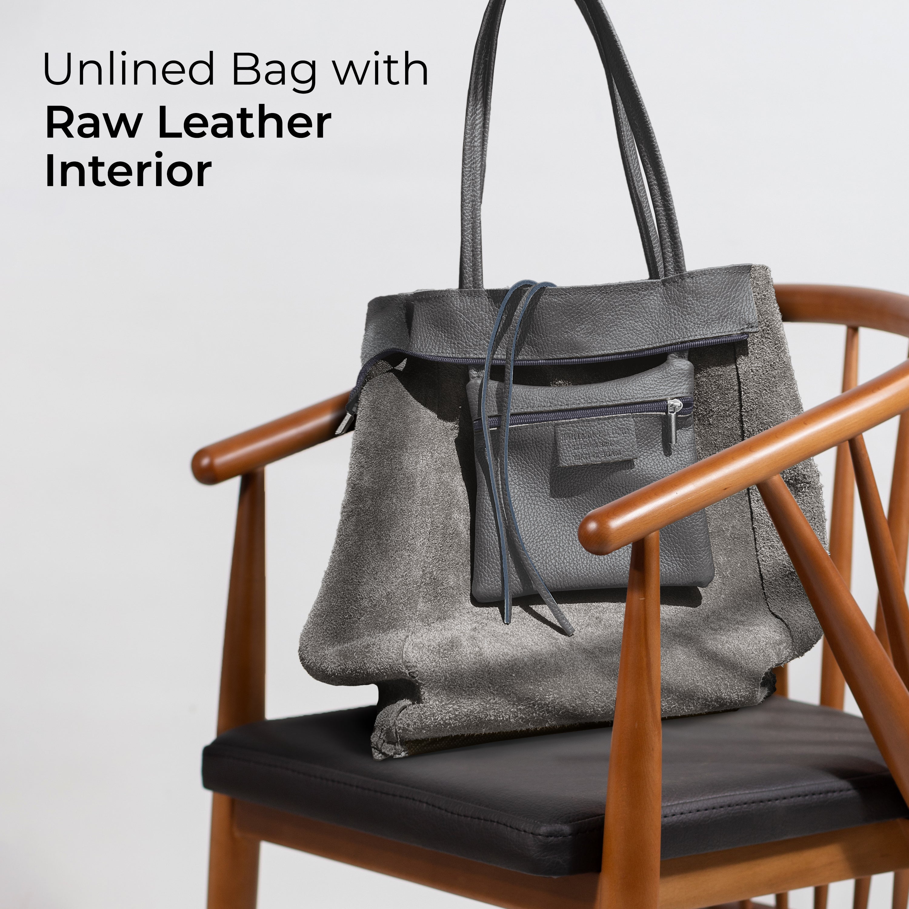 Italian Genuine Calf Leather Tote Bag - Minimalist Everyday Carryall