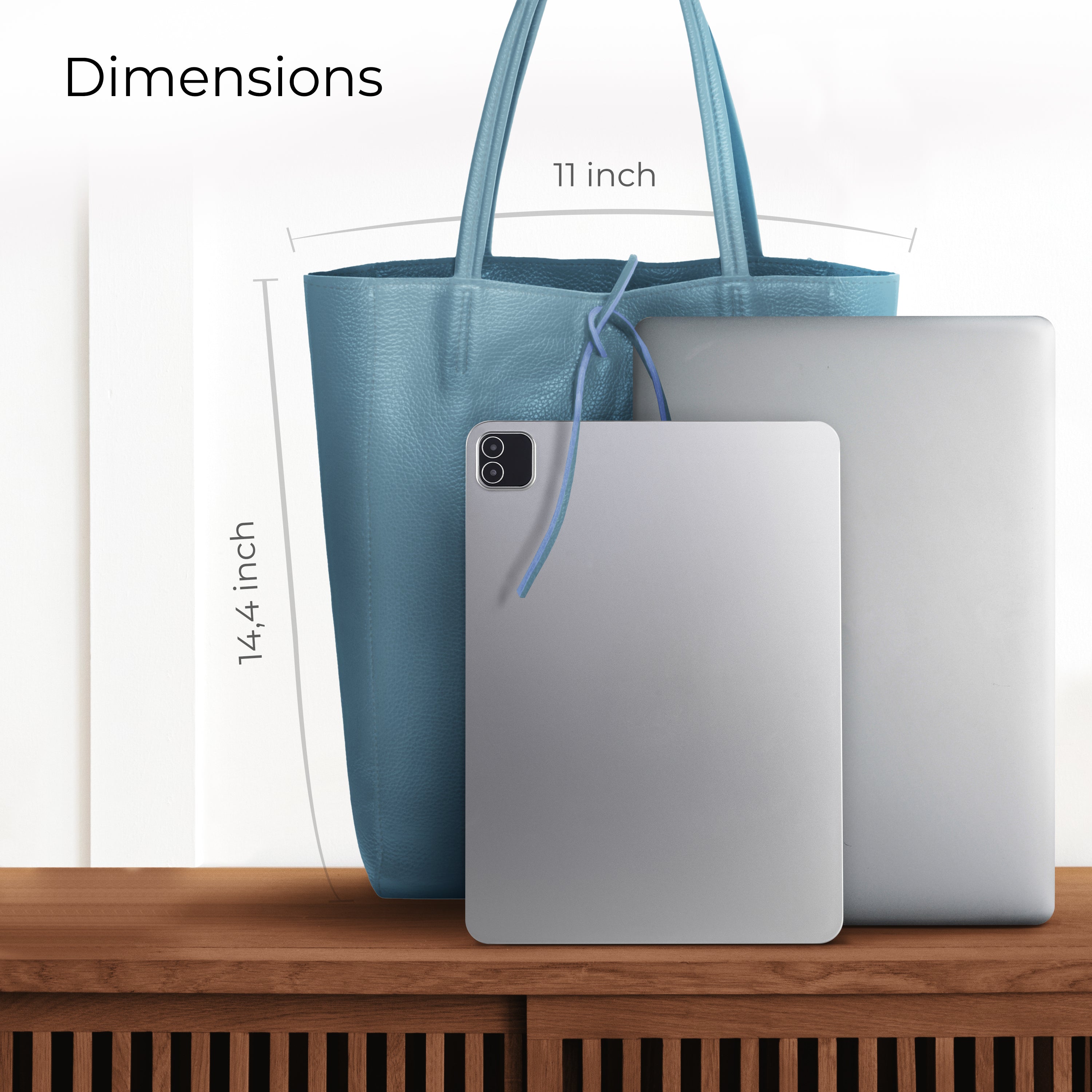Italian Genuine Calf Leather Tote Bag - Minimalist Everyday Carryall