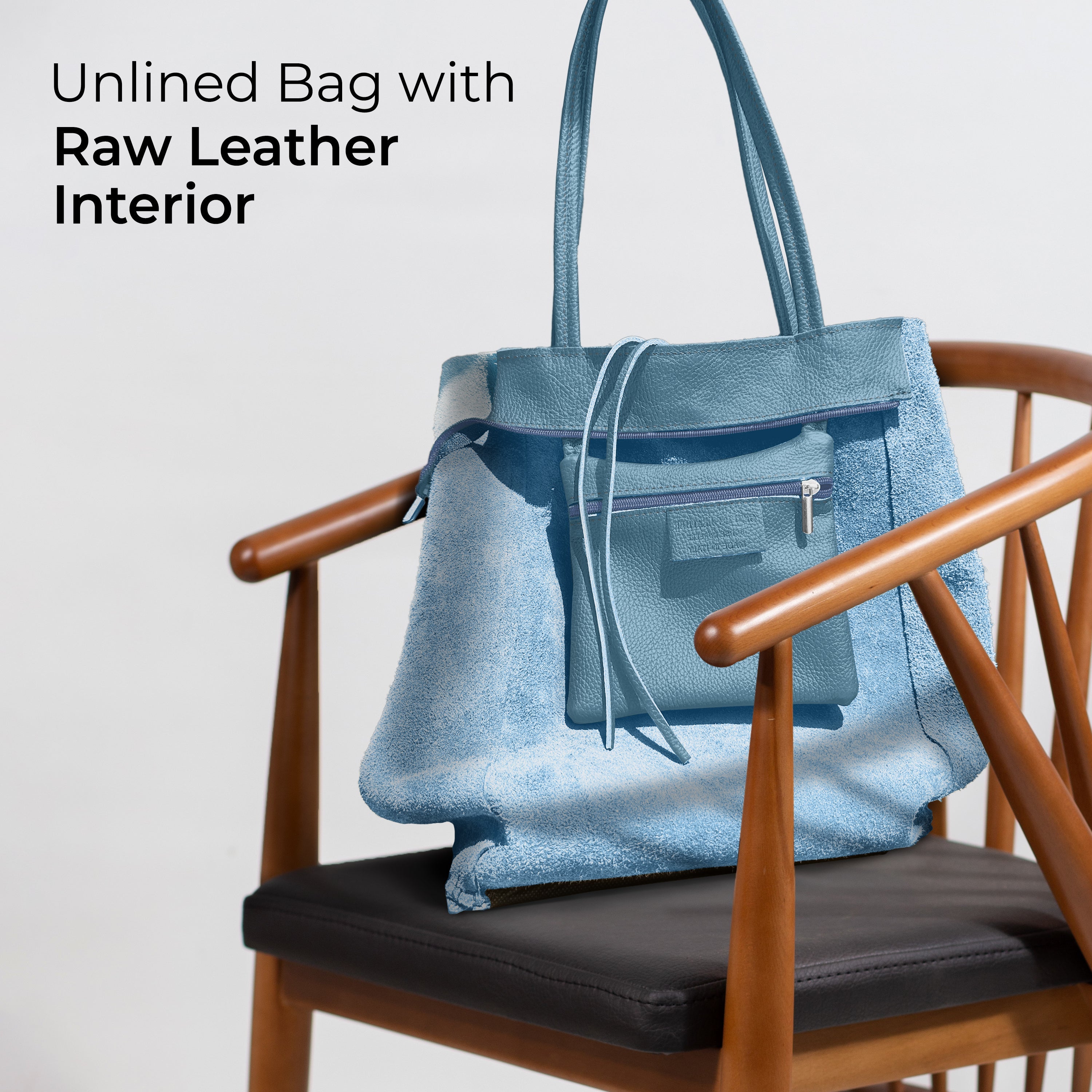 Italian Genuine Calf Leather Tote Bag - Minimalist Everyday Carryall