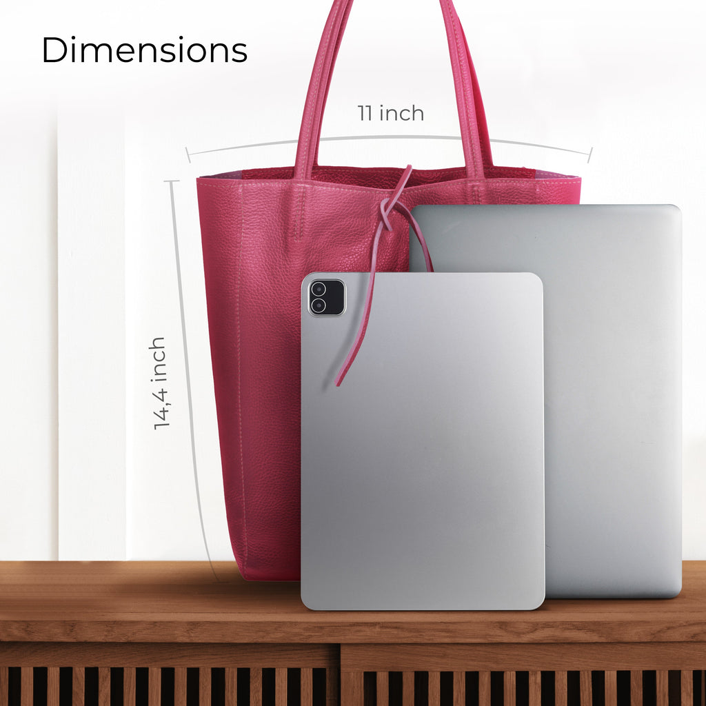 Italian Genuine Calf Leather Tote Bag - Minimalist Everyday Carryall