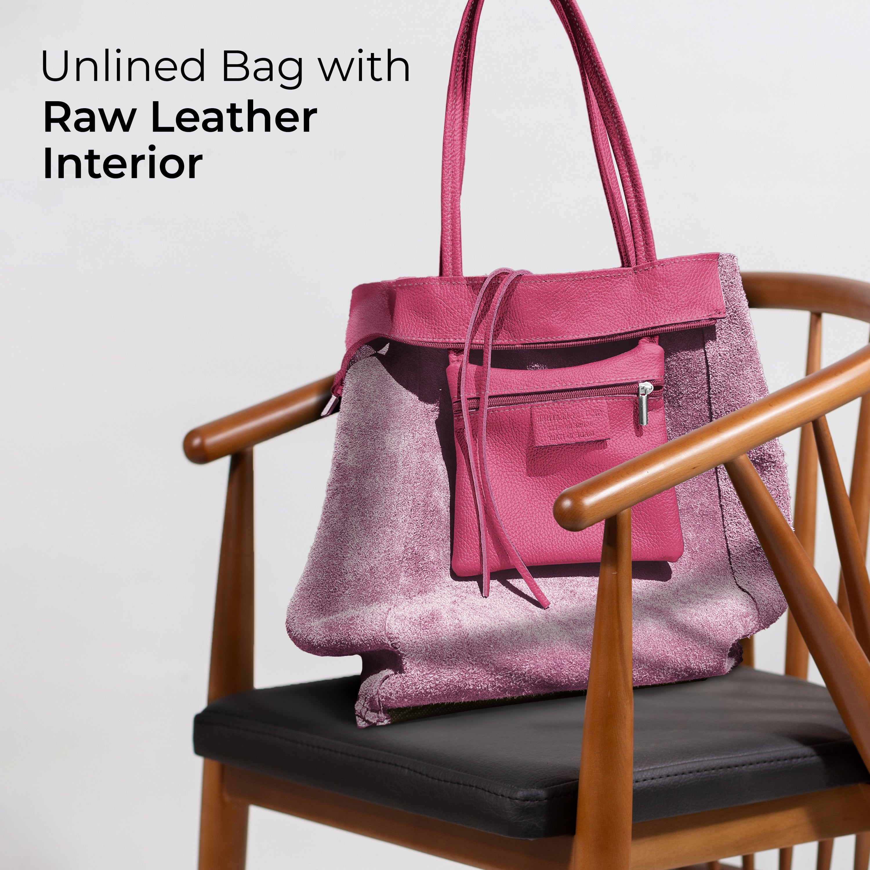 Italian Genuine Calf Leather Tote Bag - Minimalist Everyday Carryall