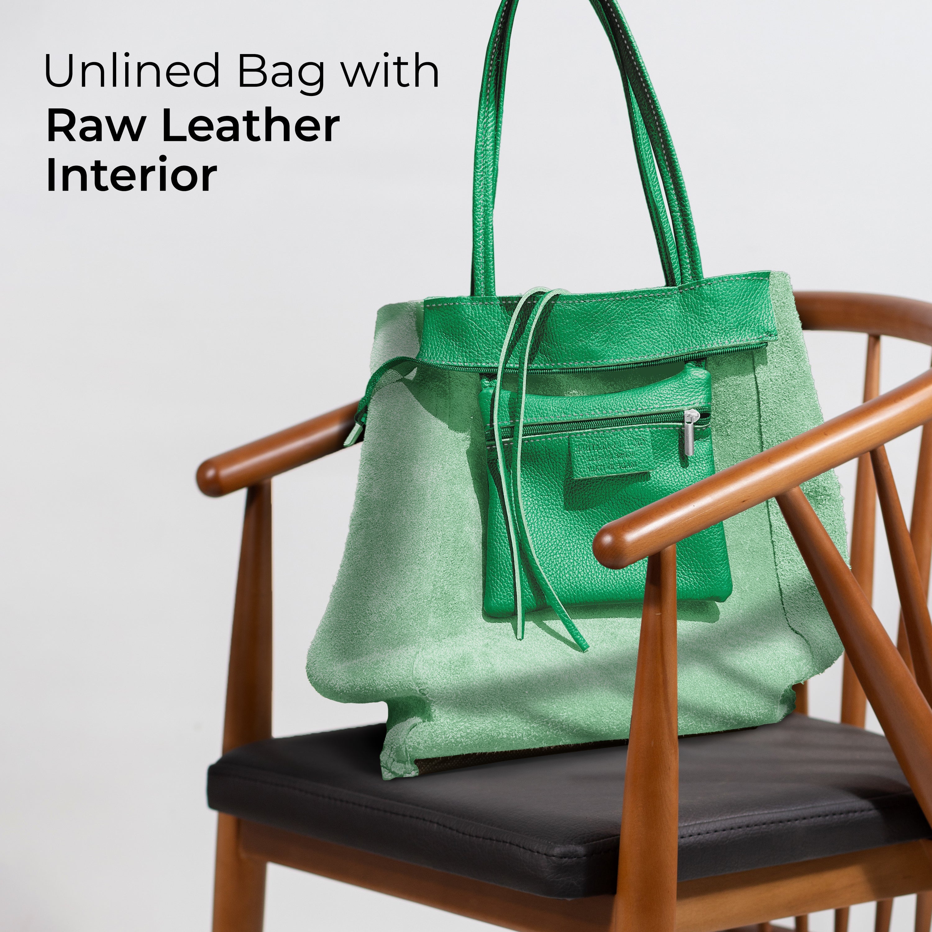 Italian Genuine Calf Leather Tote Bag - Minimalist Everyday Carryall