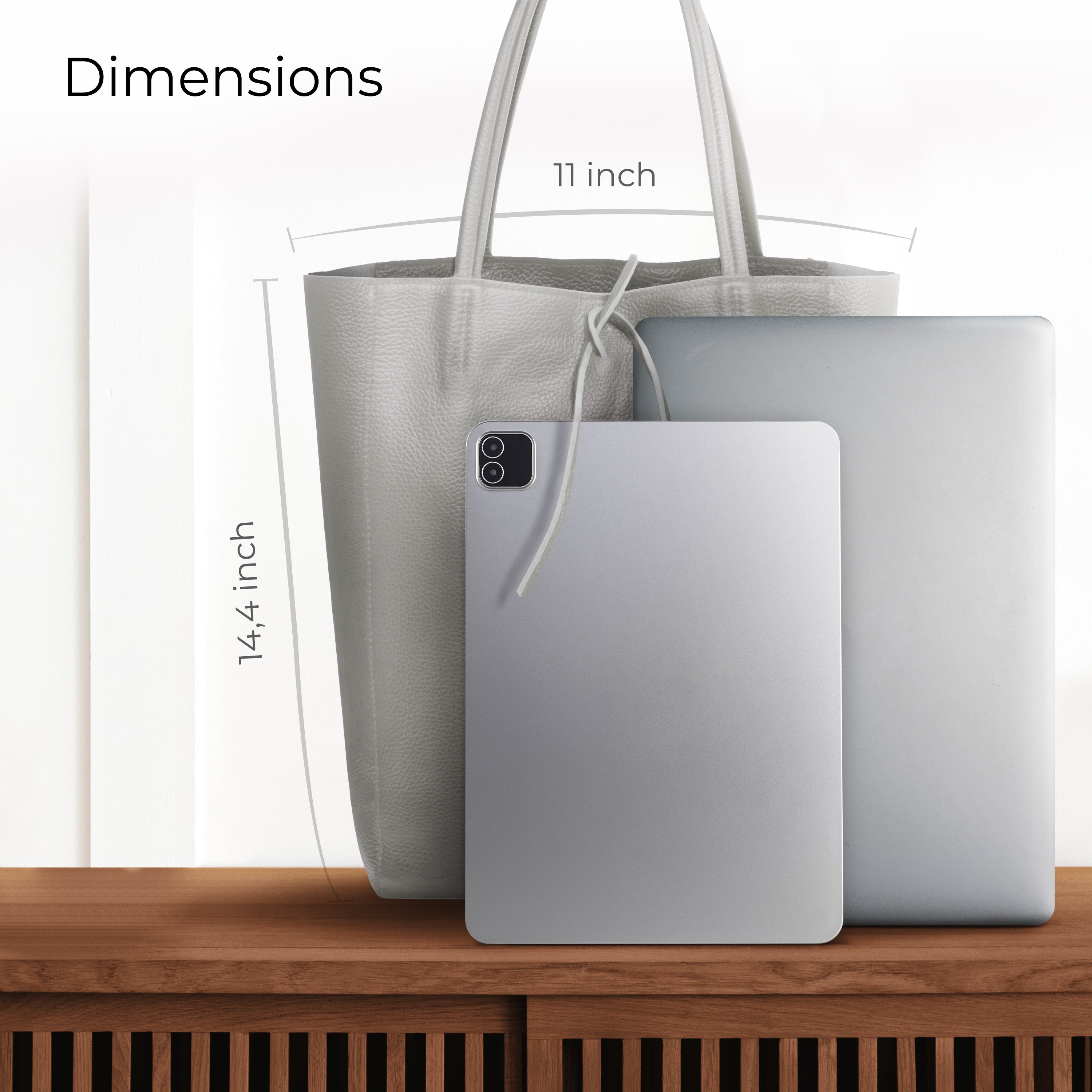 Italian Genuine Calf Leather Tote Bag - Minimalist Everyday Carryall