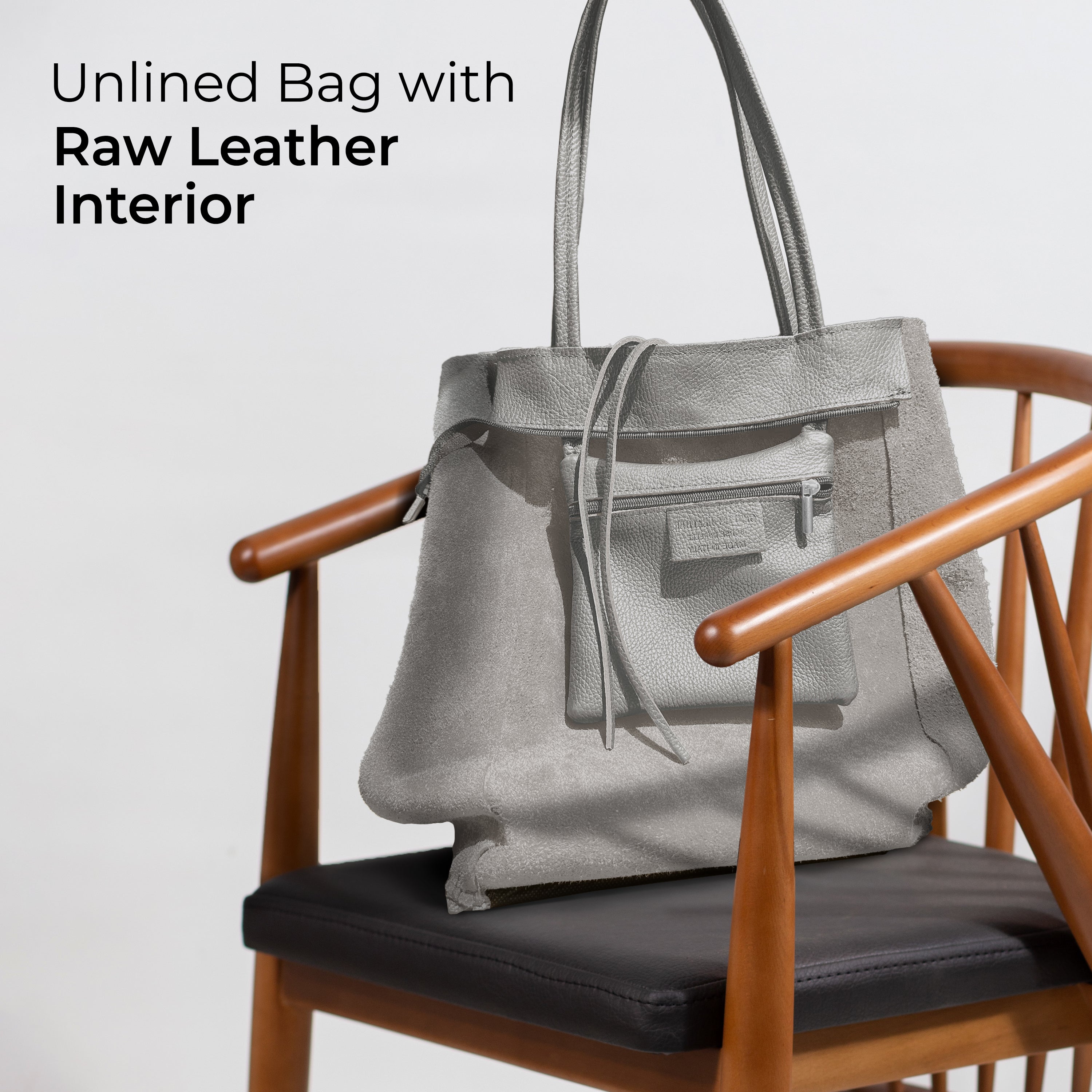 Italian Genuine Calf Leather Tote Bag - Minimalist Everyday Carryall