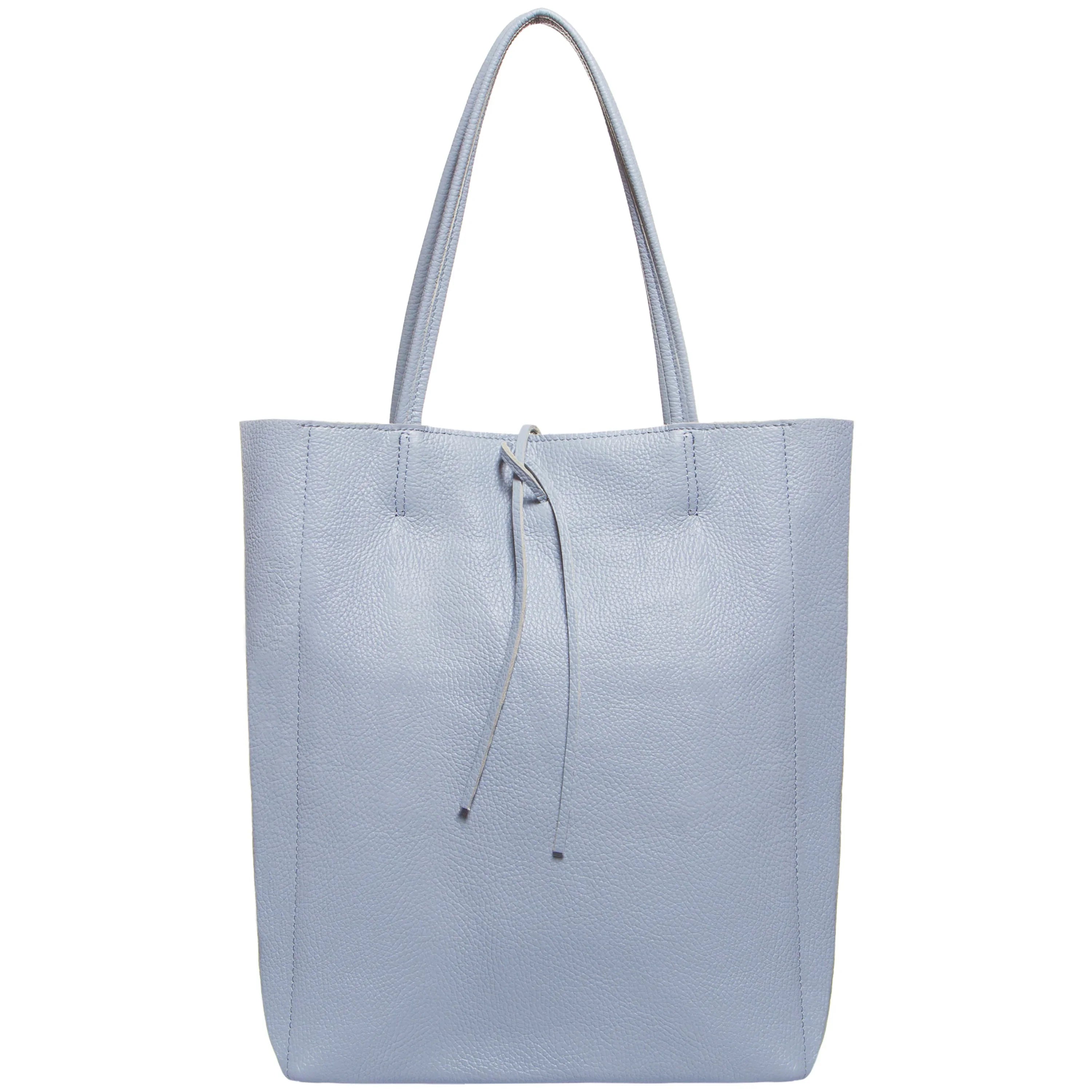 Italian Genuine Calf Leather Tote Bag - Minimalist Everyday Carryall