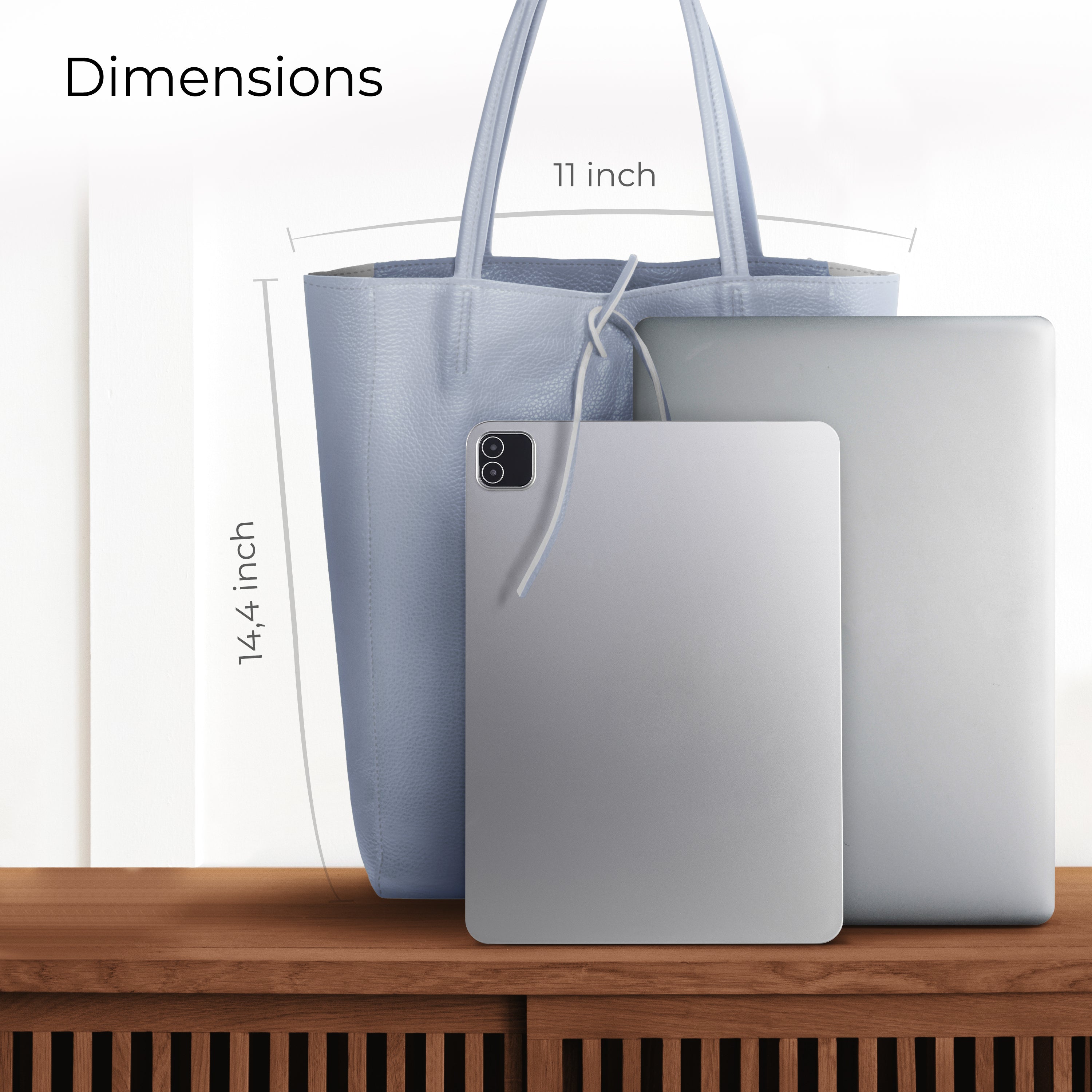 Italian Genuine Calf Leather Tote Bag - Minimalist Everyday Carryall