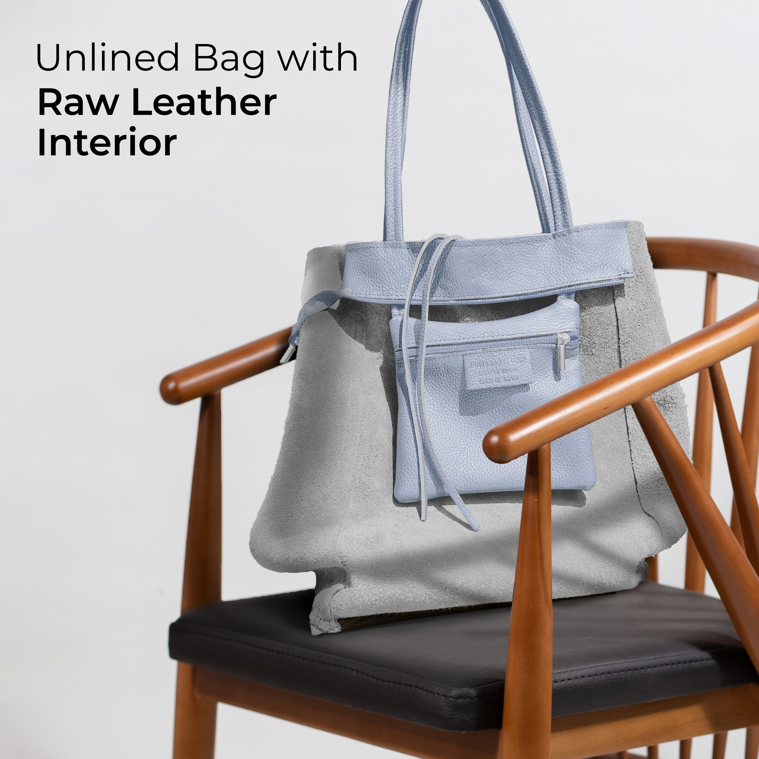 Italian Genuine Calf Leather Tote Bag - Minimalist Everyday Carryall