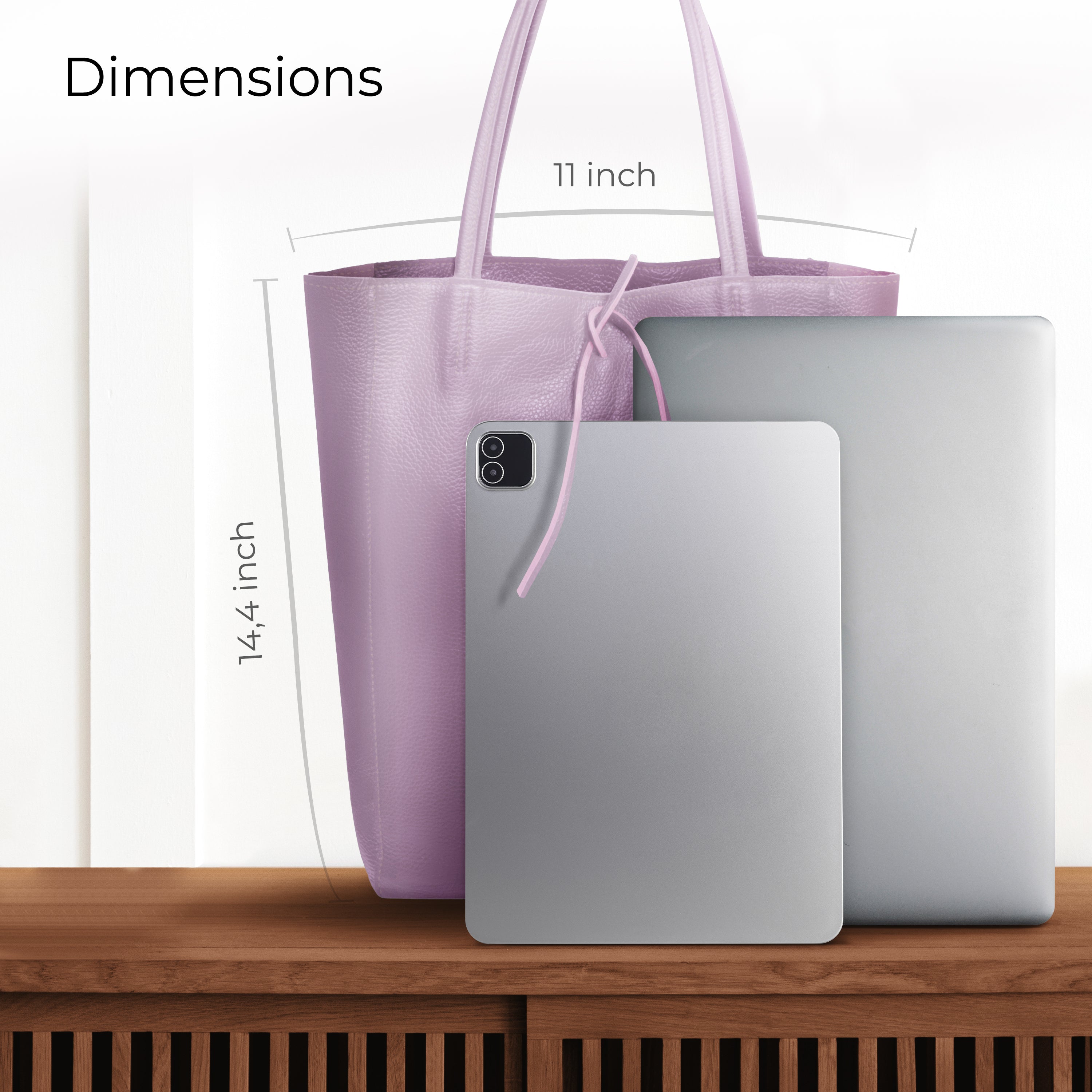 Italian Genuine Calf Leather Tote Bag - Minimalist Everyday Carryall