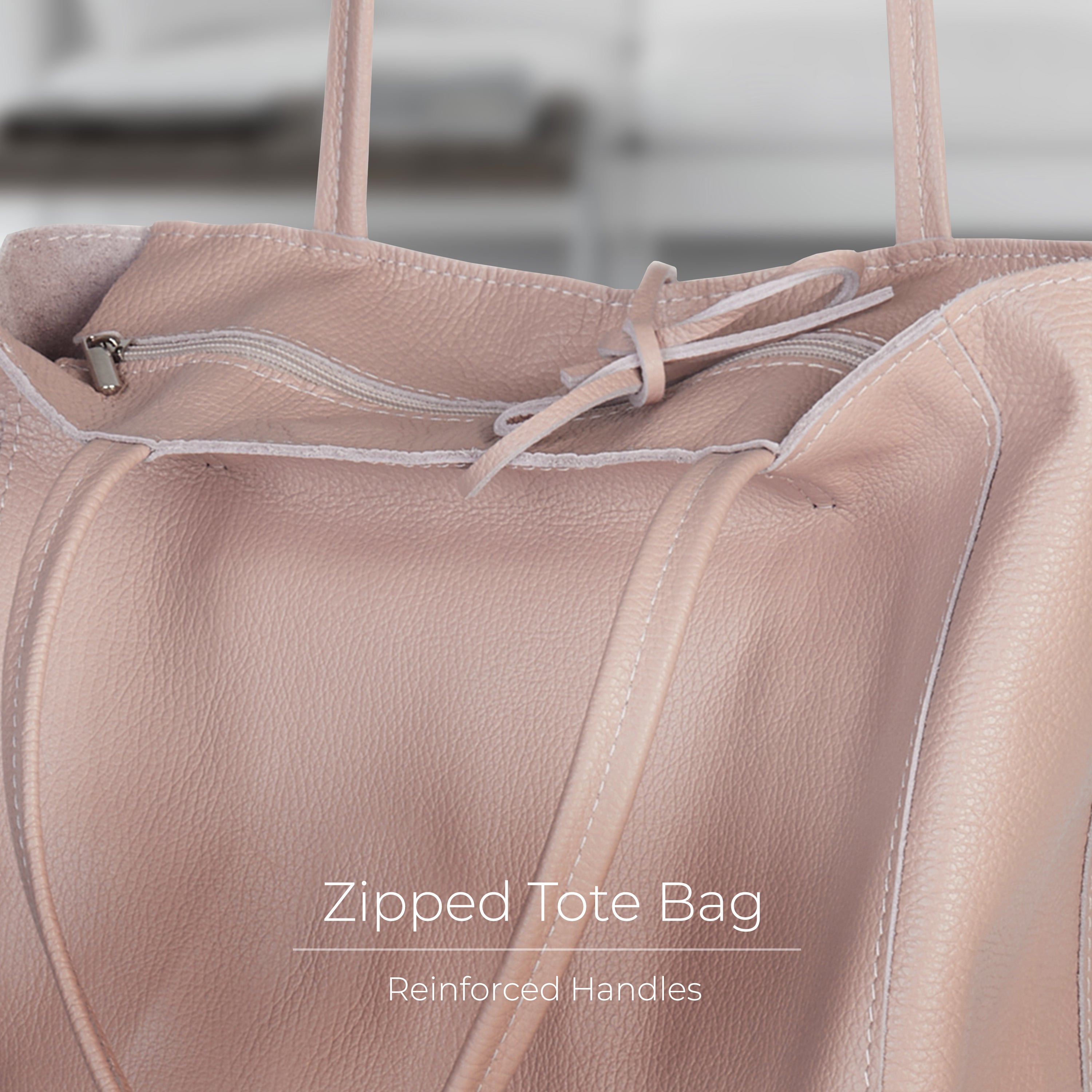 Italian Genuine Calf Leather Tote Bag - Minimalist Everyday Carryall