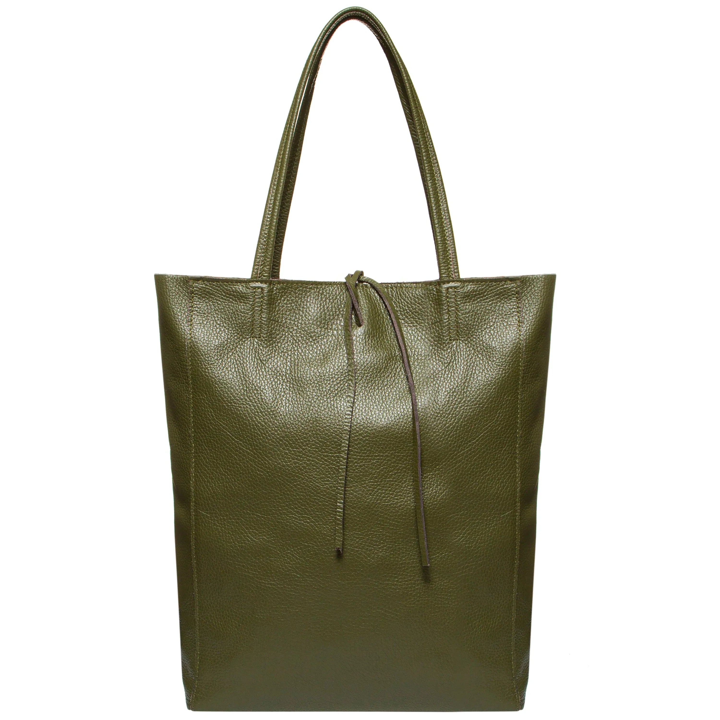 Italian Genuine Calf Leather Tote Bag - Minimalist Everyday Carryall