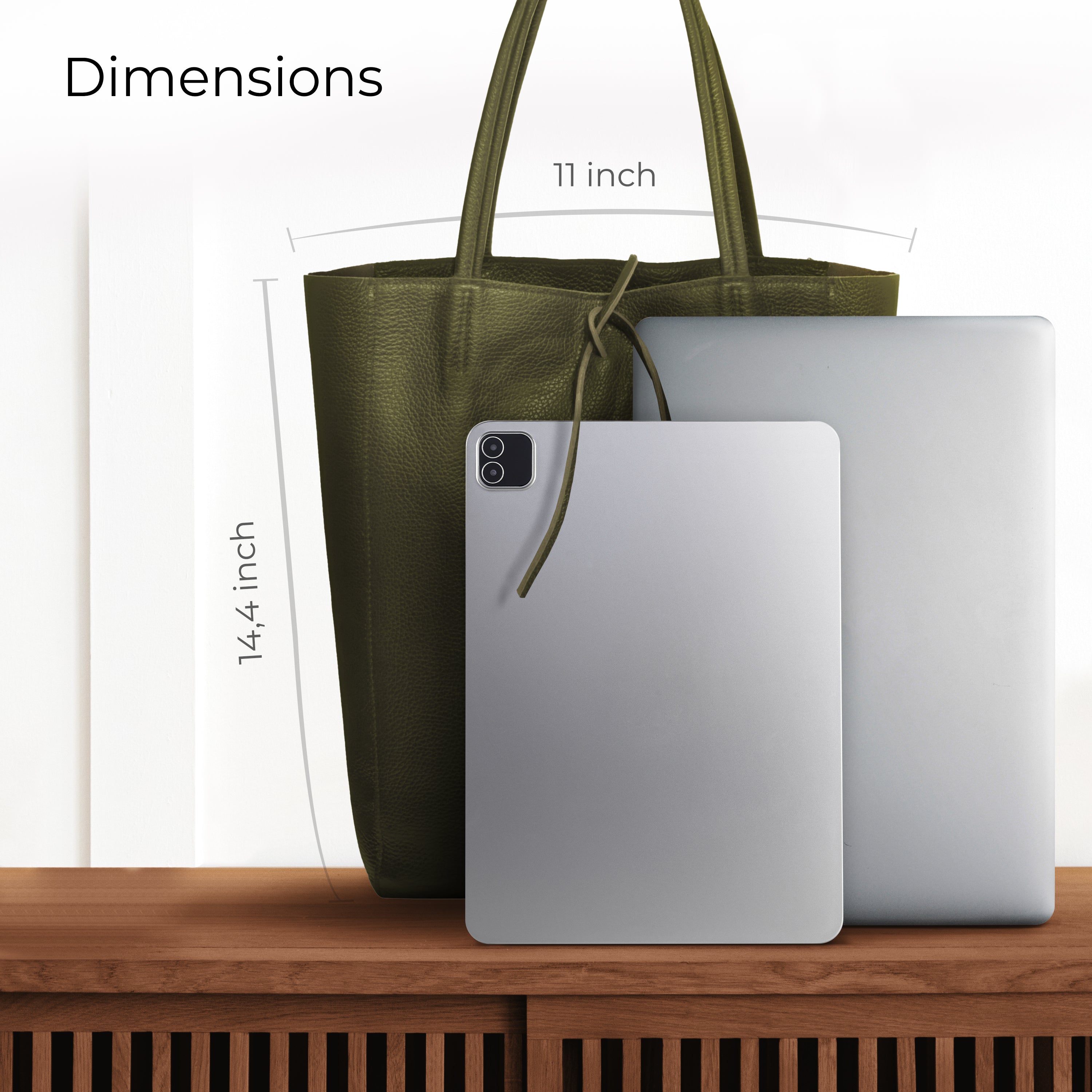 Italian Genuine Calf Leather Tote Bag - Minimalist Everyday Carryall