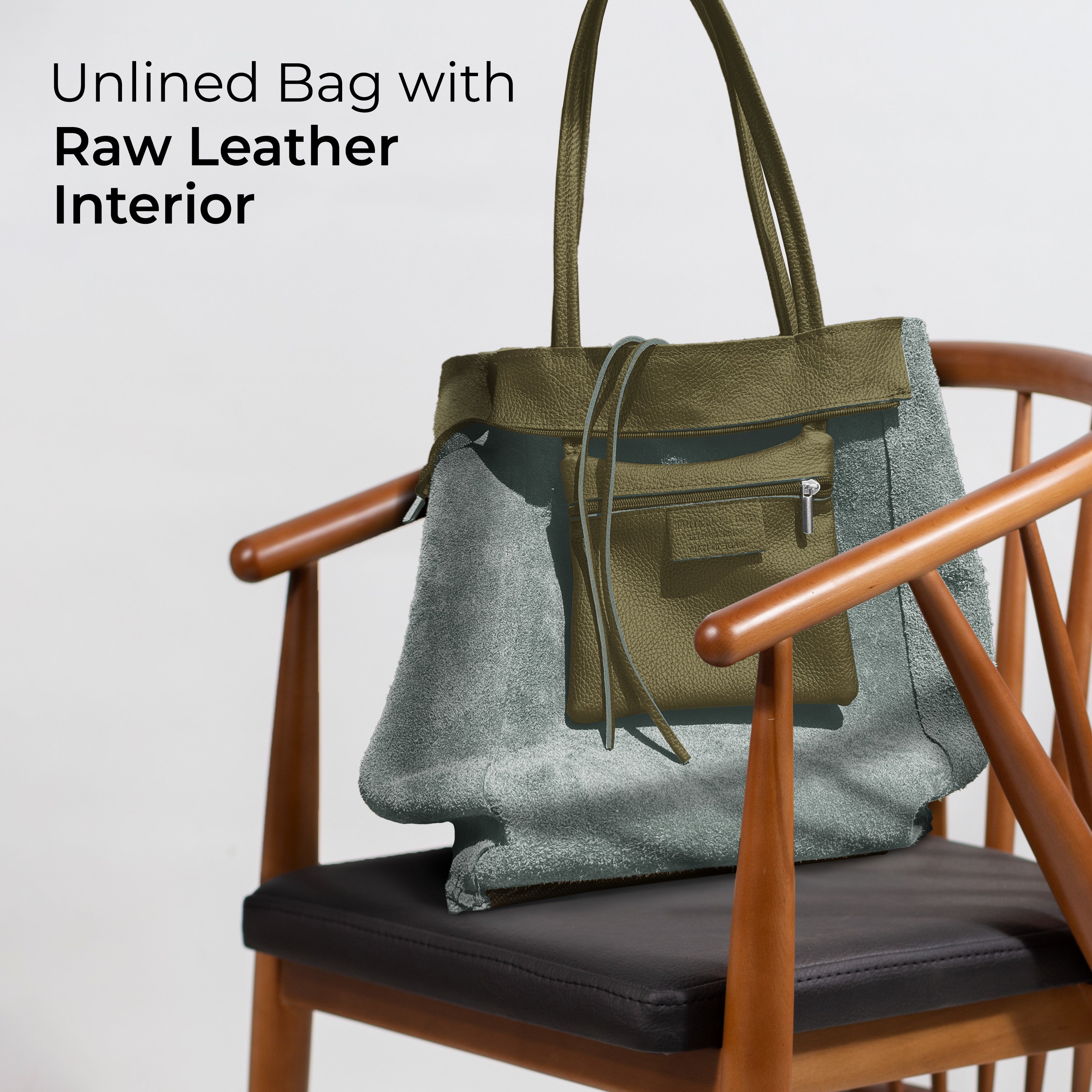 Italian Genuine Calf Leather Tote Bag - Minimalist Everyday Carryall
