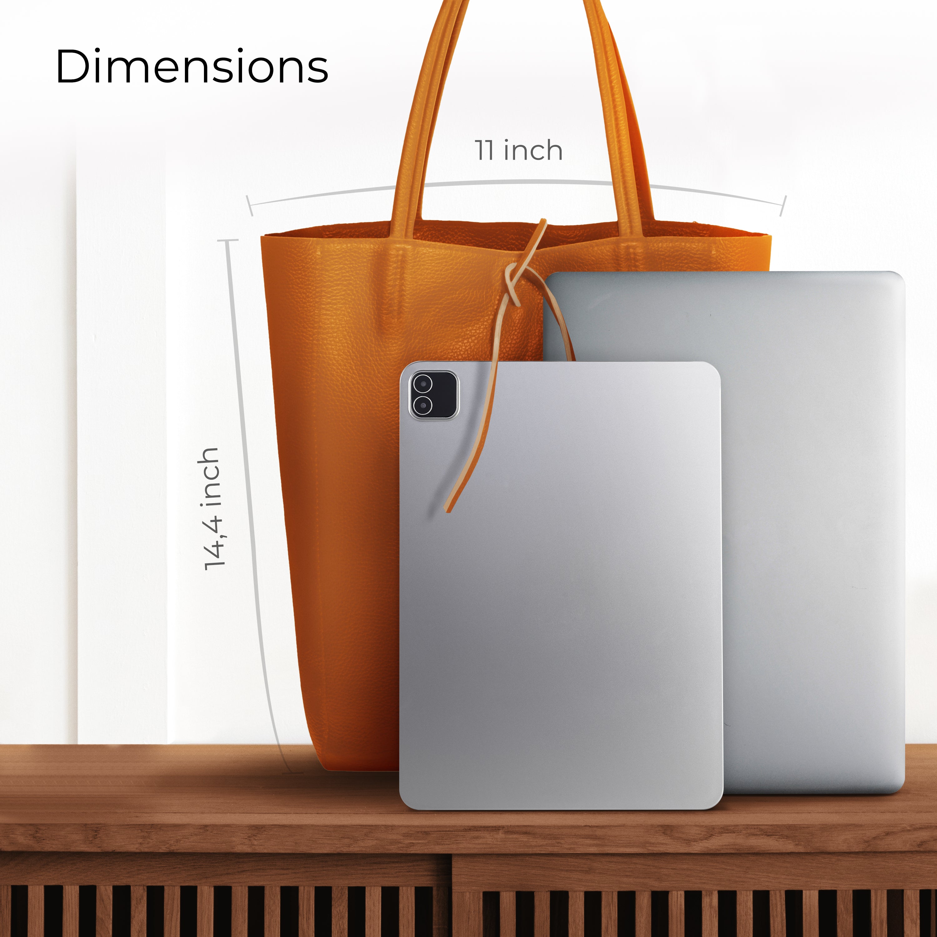 Italian Genuine Calf Leather Tote Bag - Minimalist Everyday Carryall