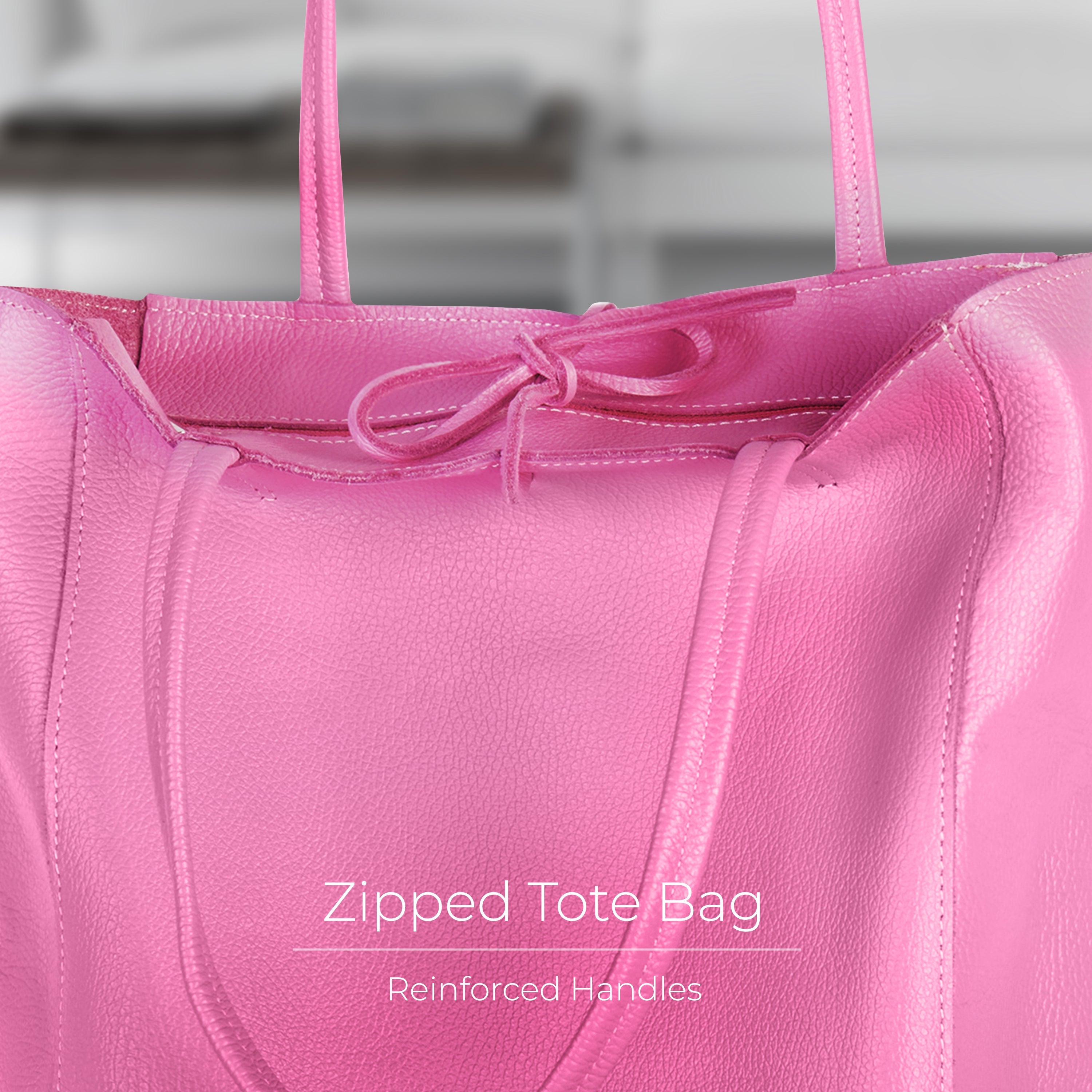 Italian Genuine Calf Leather Tote Bag - Minimalist Everyday Carryall
