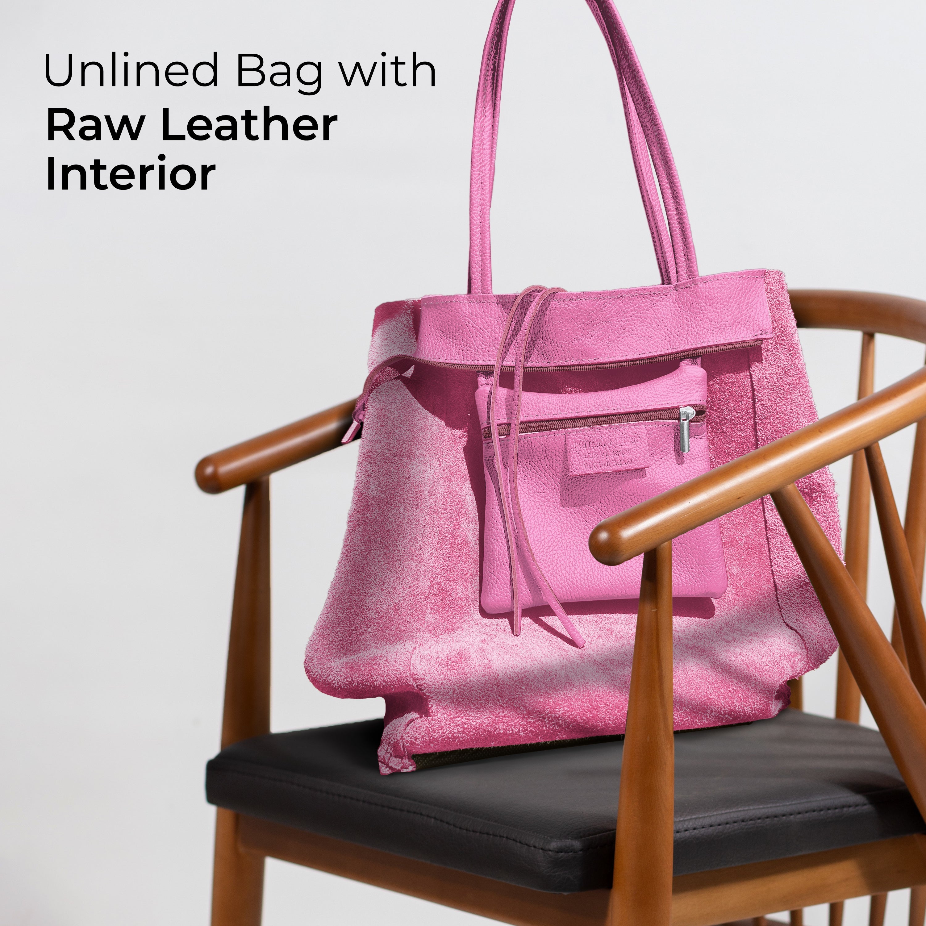 Italian Genuine Calf Leather Tote Bag - Minimalist Everyday Carryall