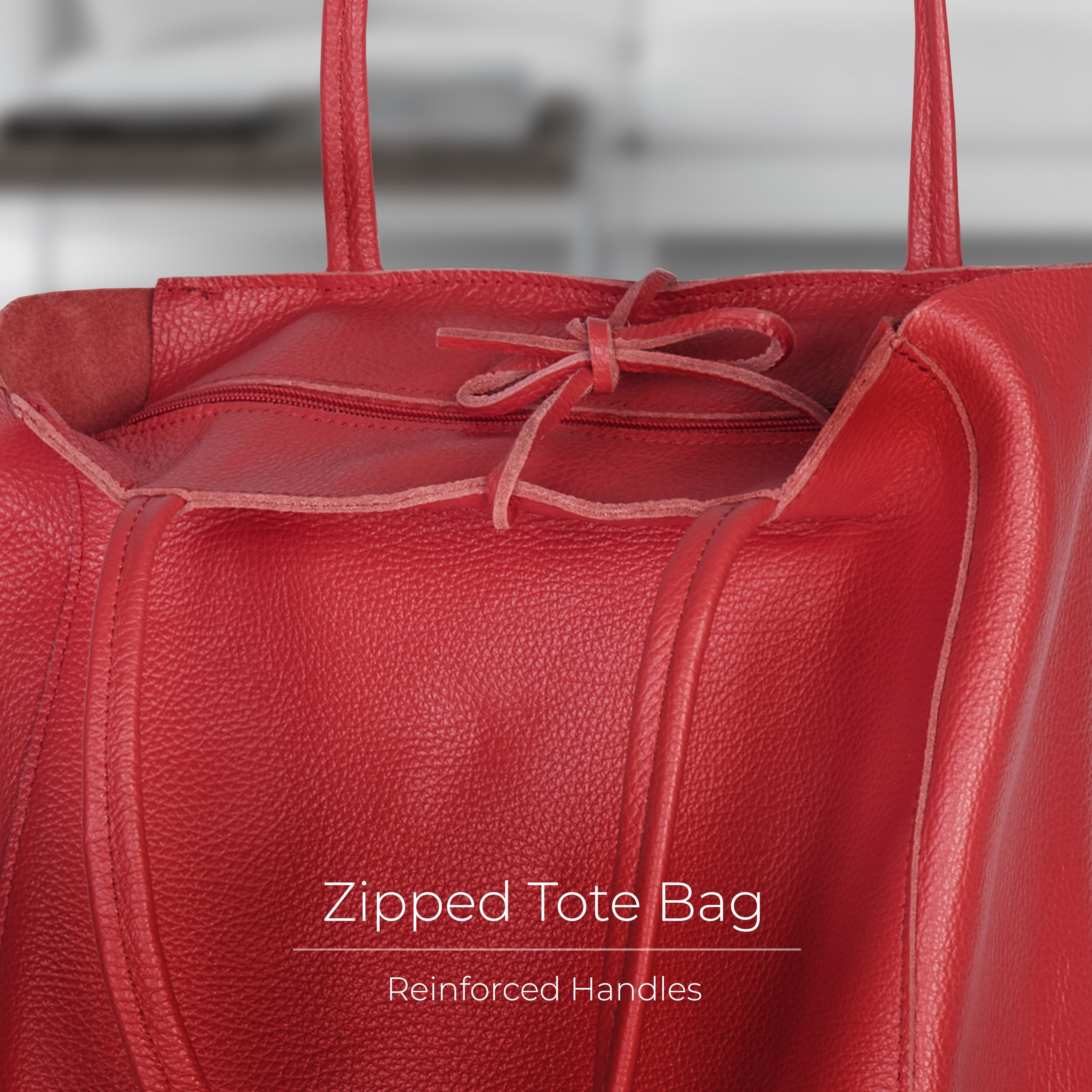 Italian Genuine Calf Leather Tote Bag - Minimalist Everyday Carryall