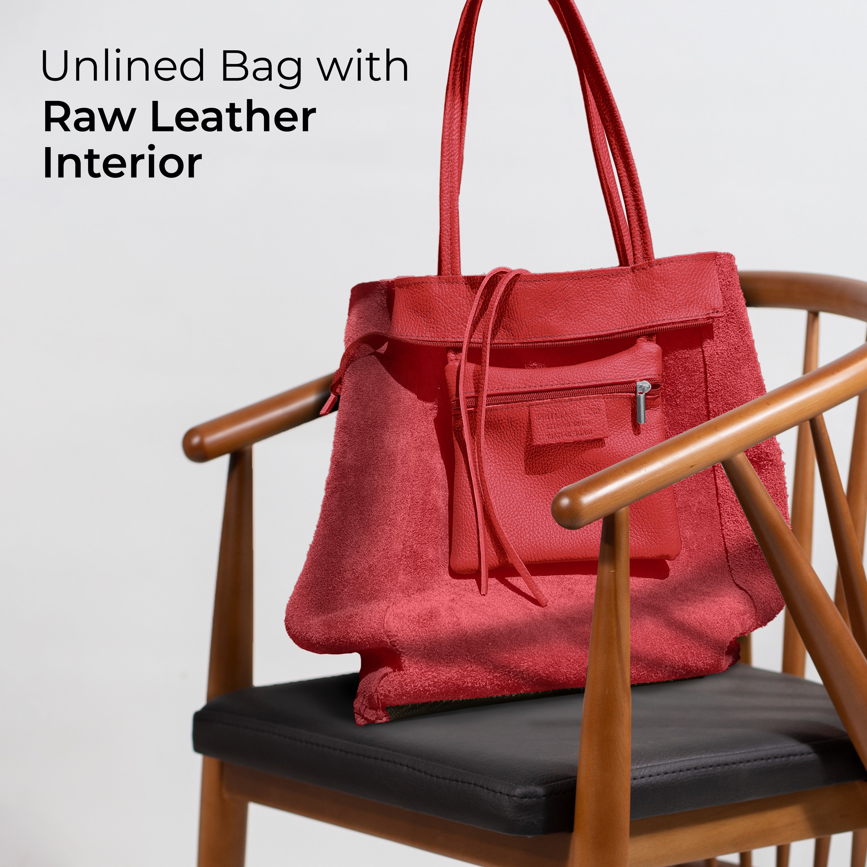 Italian Genuine Calf Leather Tote Bag - Minimalist Everyday Carryall