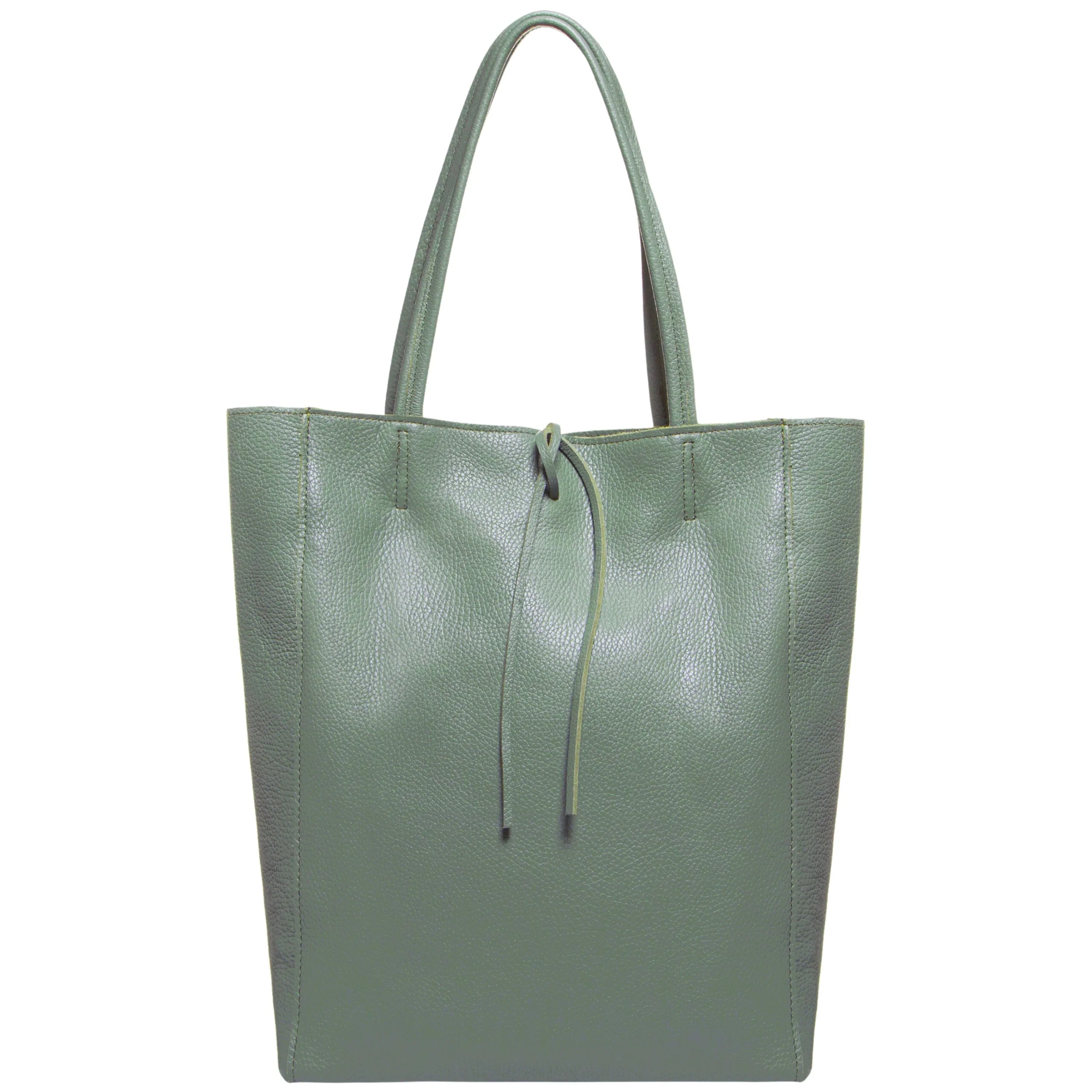Italian Genuine Calf Leather Tote Bag - Minimalist Everyday Carryall