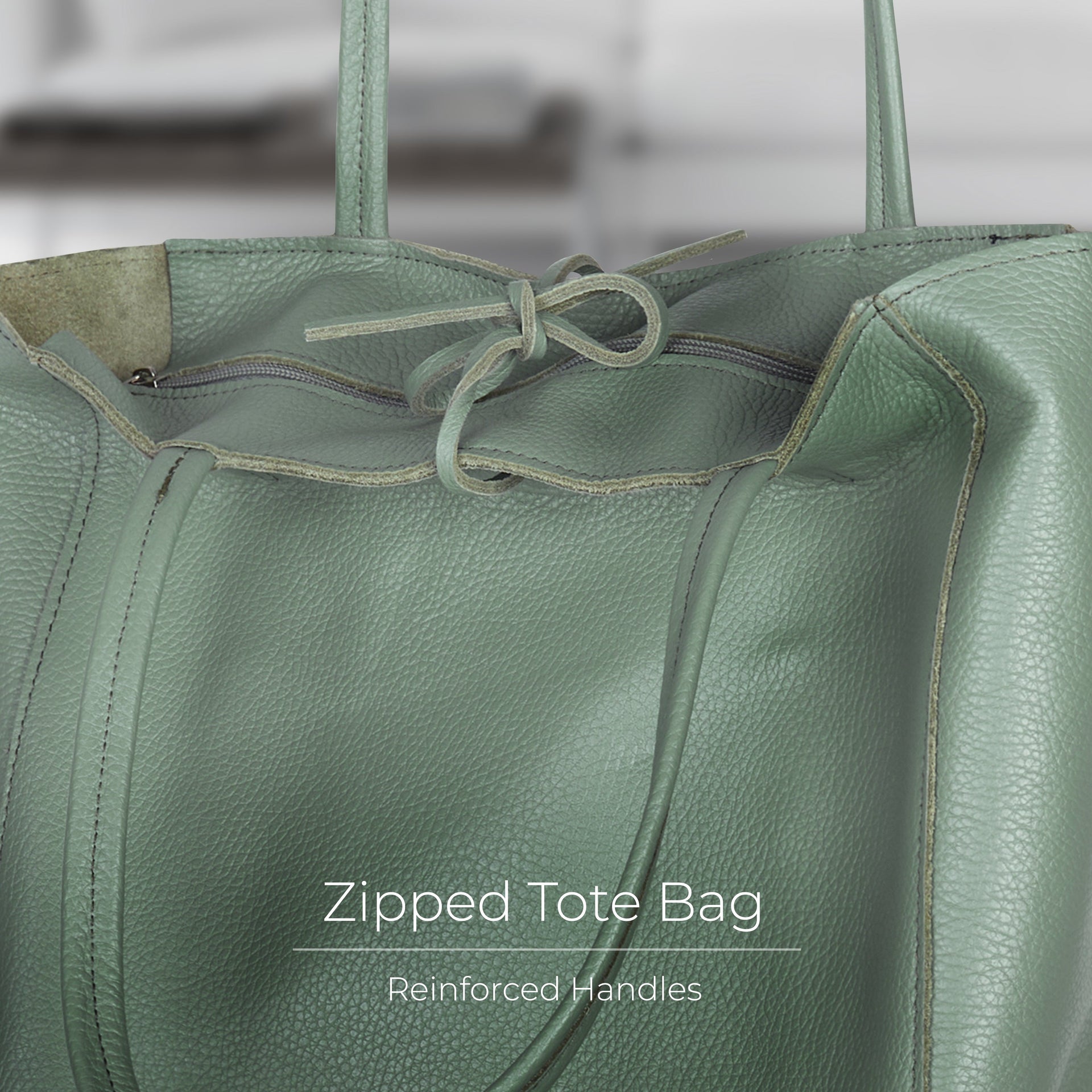 Italian Genuine Calf Leather Tote Bag - Minimalist Everyday Carryall