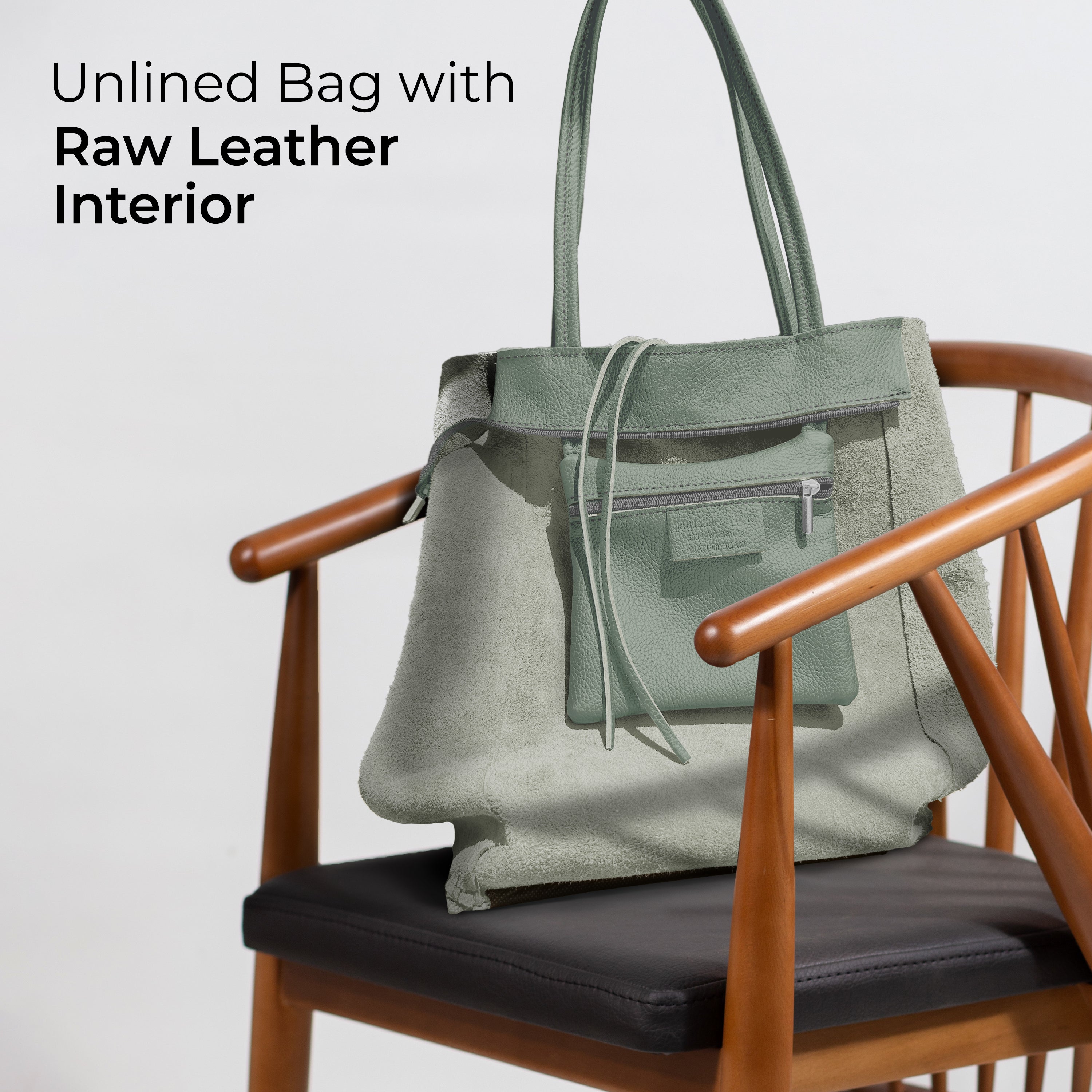 Italian Genuine Calf Leather Tote Bag - Minimalist Everyday Carryall