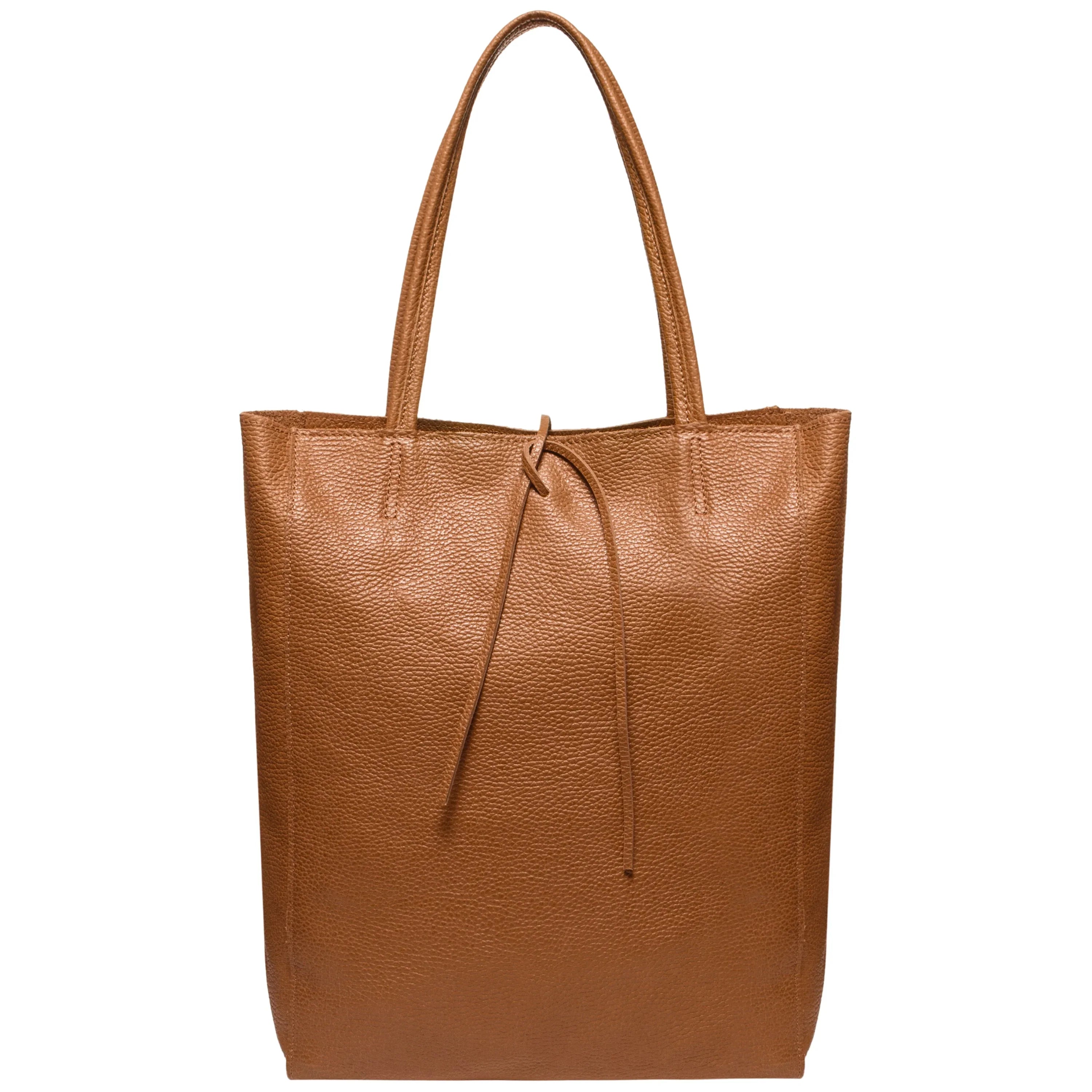 Italian Genuine Calf Leather Tote Bag - Minimalist Everyday Carryall