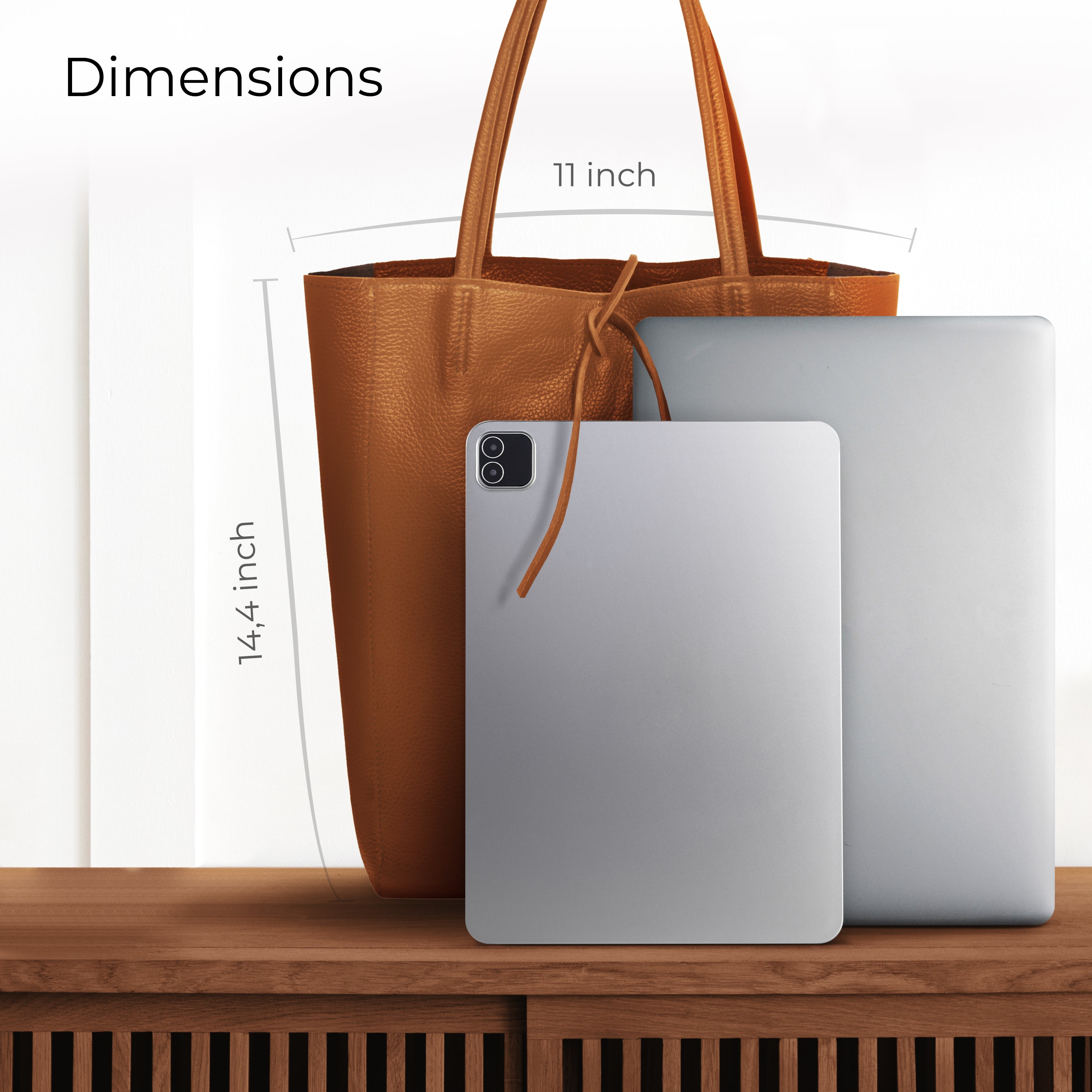 Italian Genuine Calf Leather Tote Bag - Minimalist Everyday Carryall