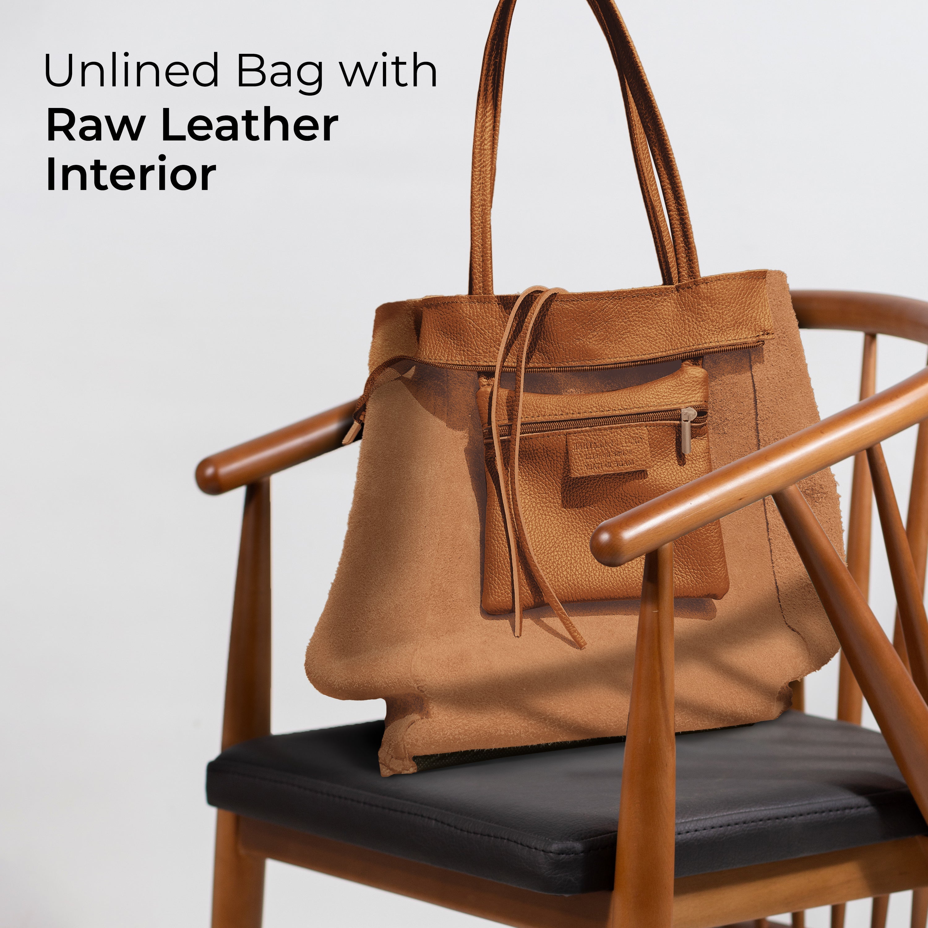 Italian Genuine Calf Leather Tote Bag - Minimalist Everyday Carryall