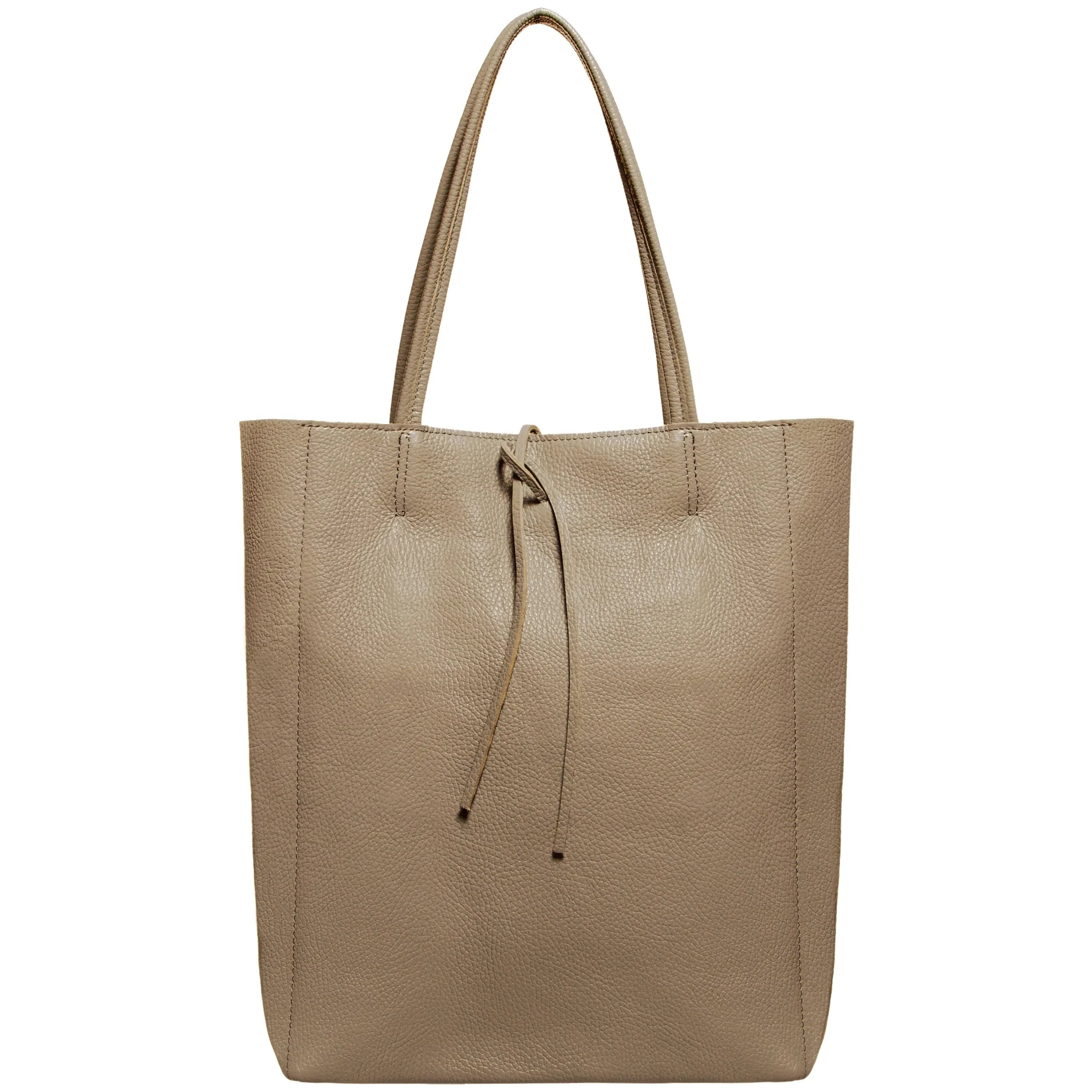 Italian Genuine Calf Leather Tote Bag - Minimalist Everyday Carryall