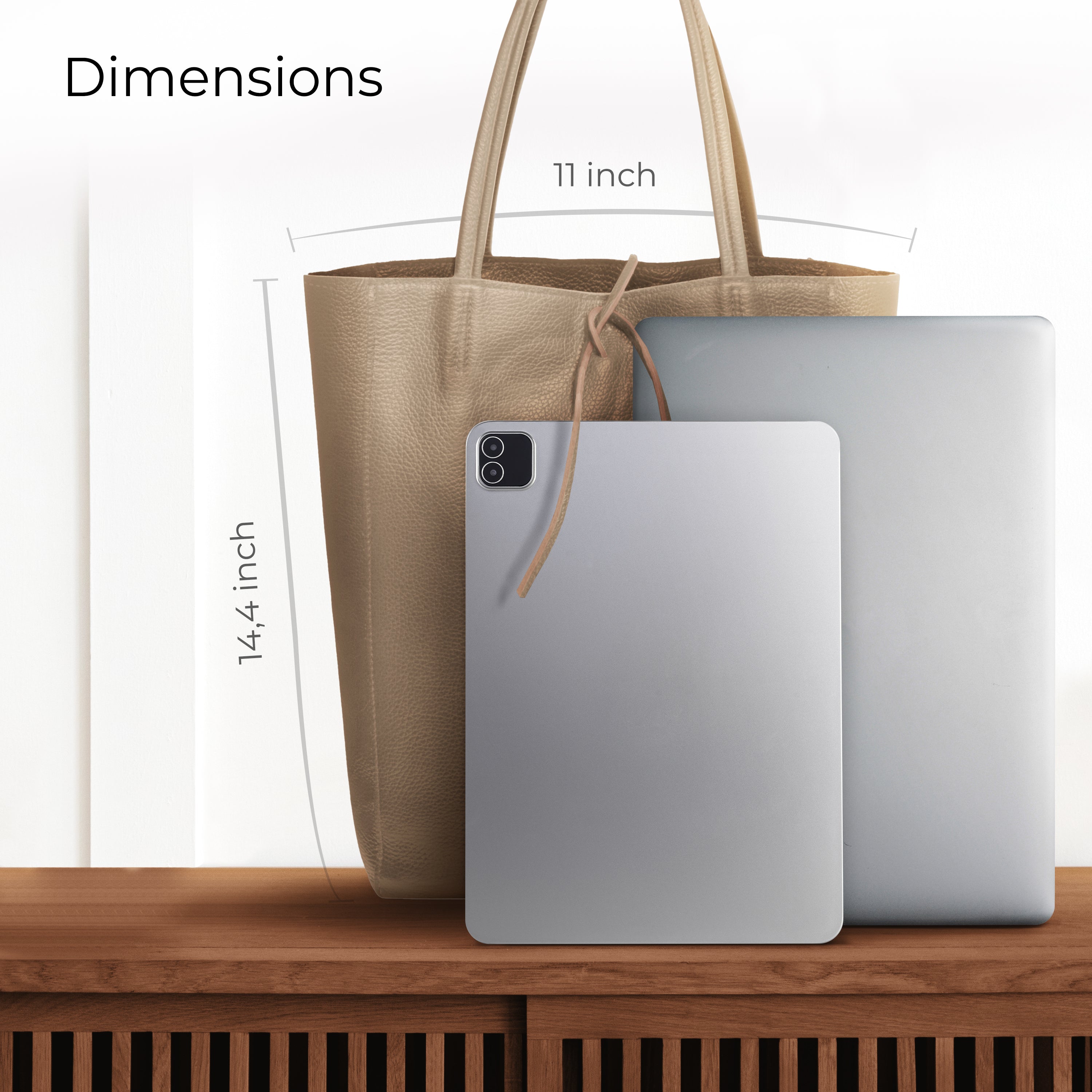 Italian Genuine Calf Leather Tote Bag - Minimalist Everyday Carryall