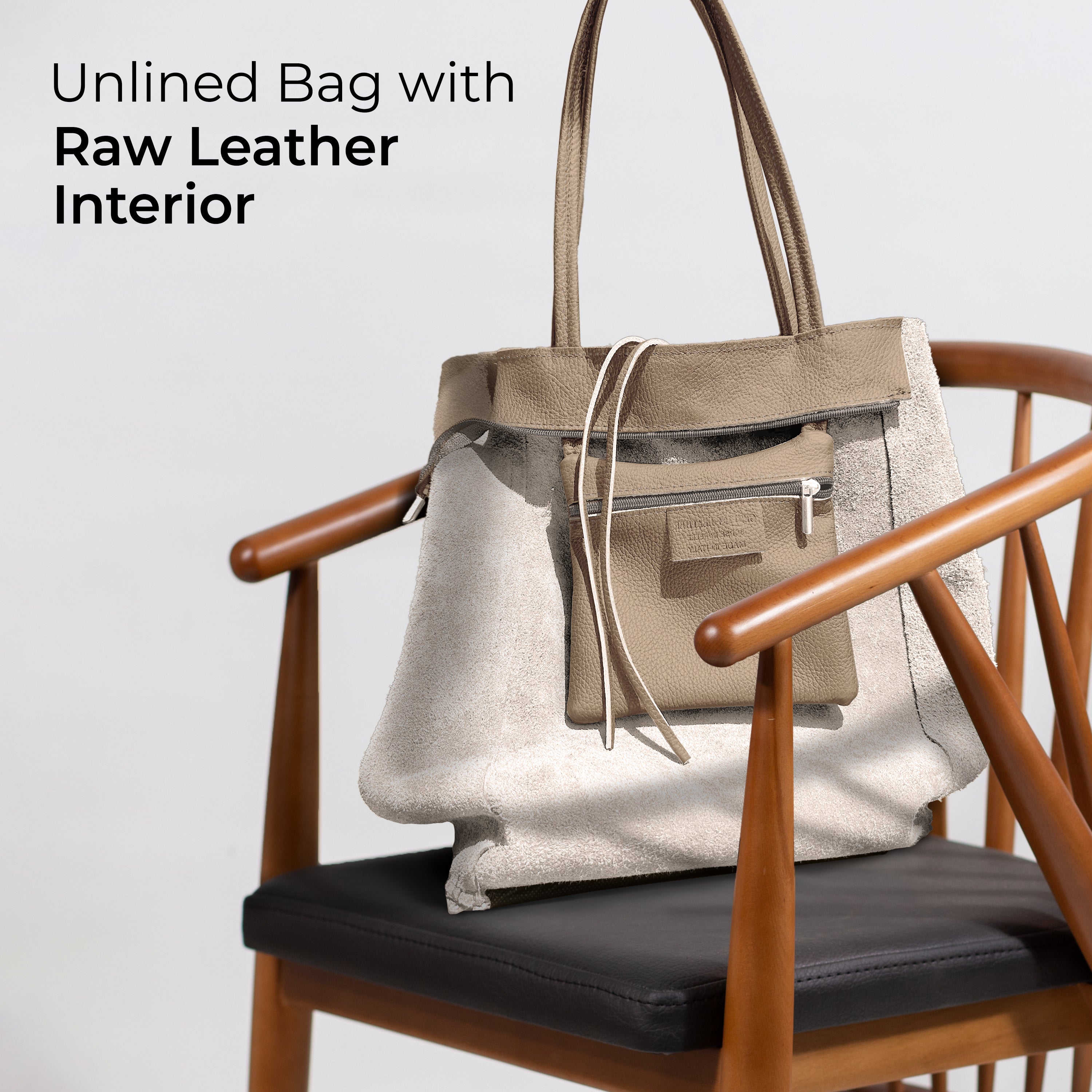 Italian Genuine Calf Leather Tote Bag - Minimalist Everyday Carryall