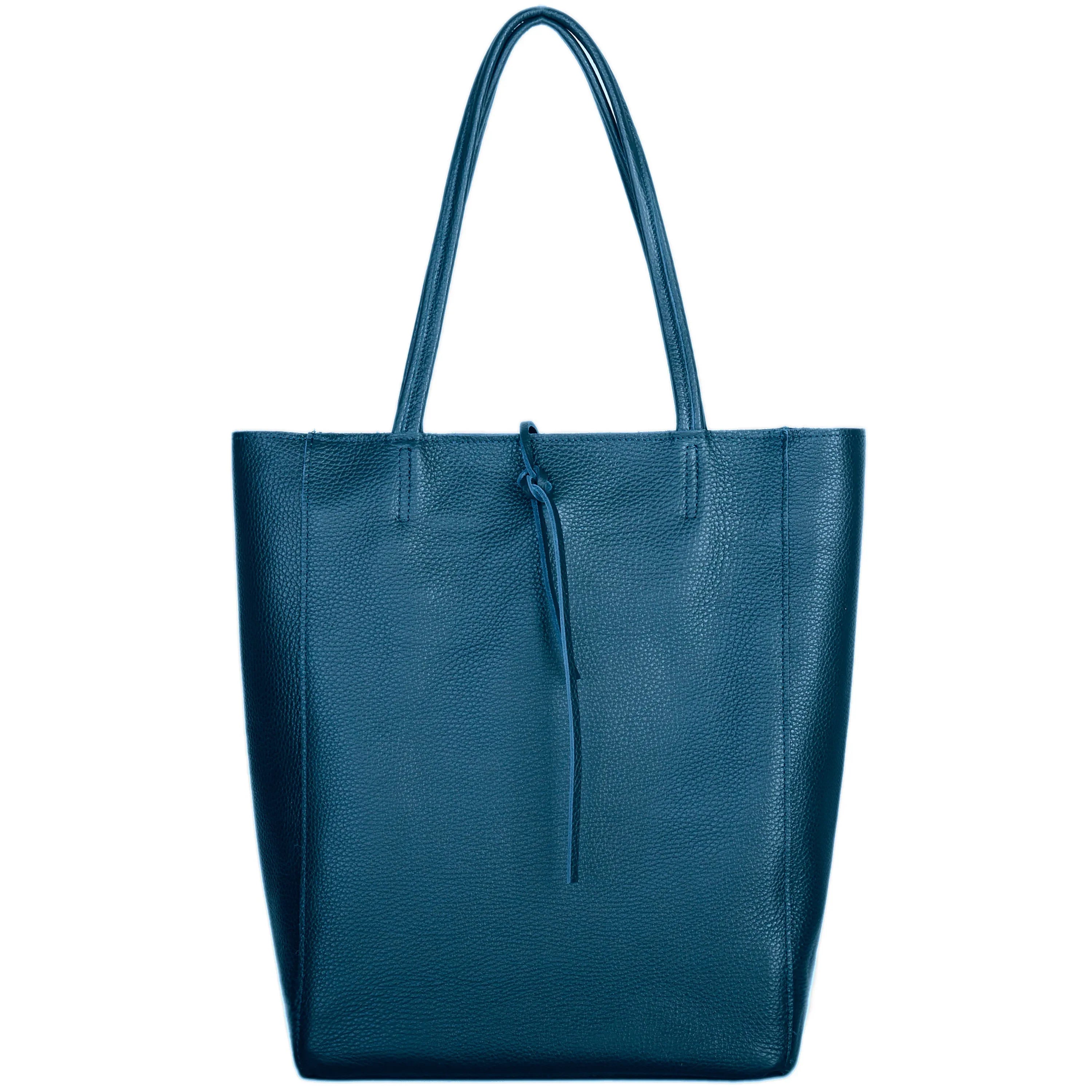Italian Genuine Calf Leather Tote Bag - Minimalist Everyday Carryall
