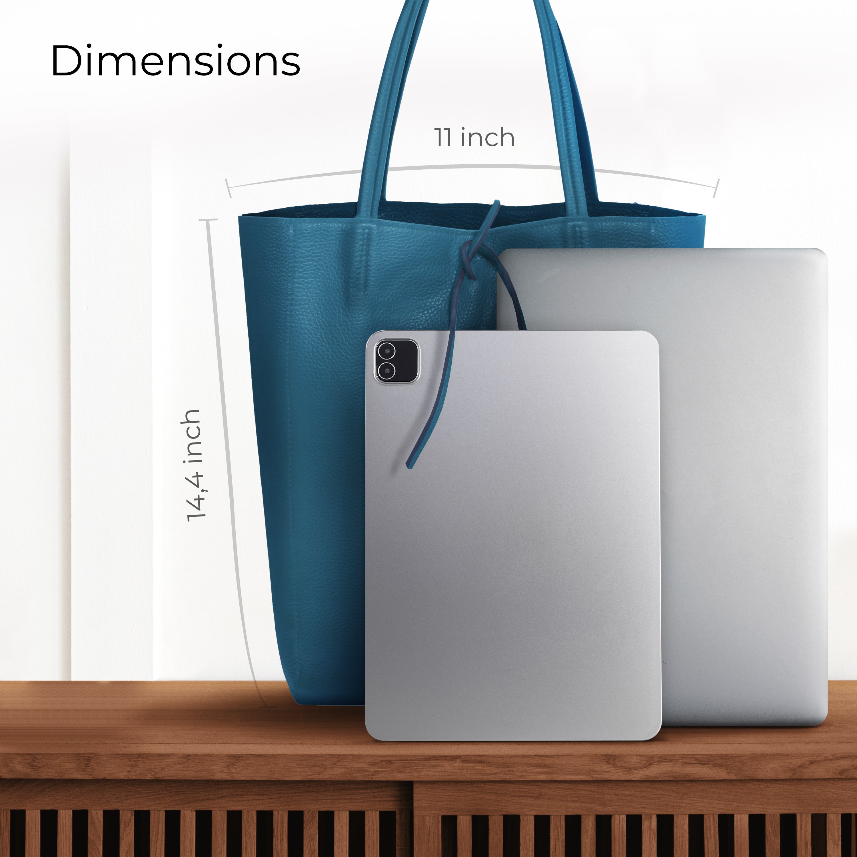 Italian Genuine Calf Leather Tote Bag - Minimalist Everyday Carryall