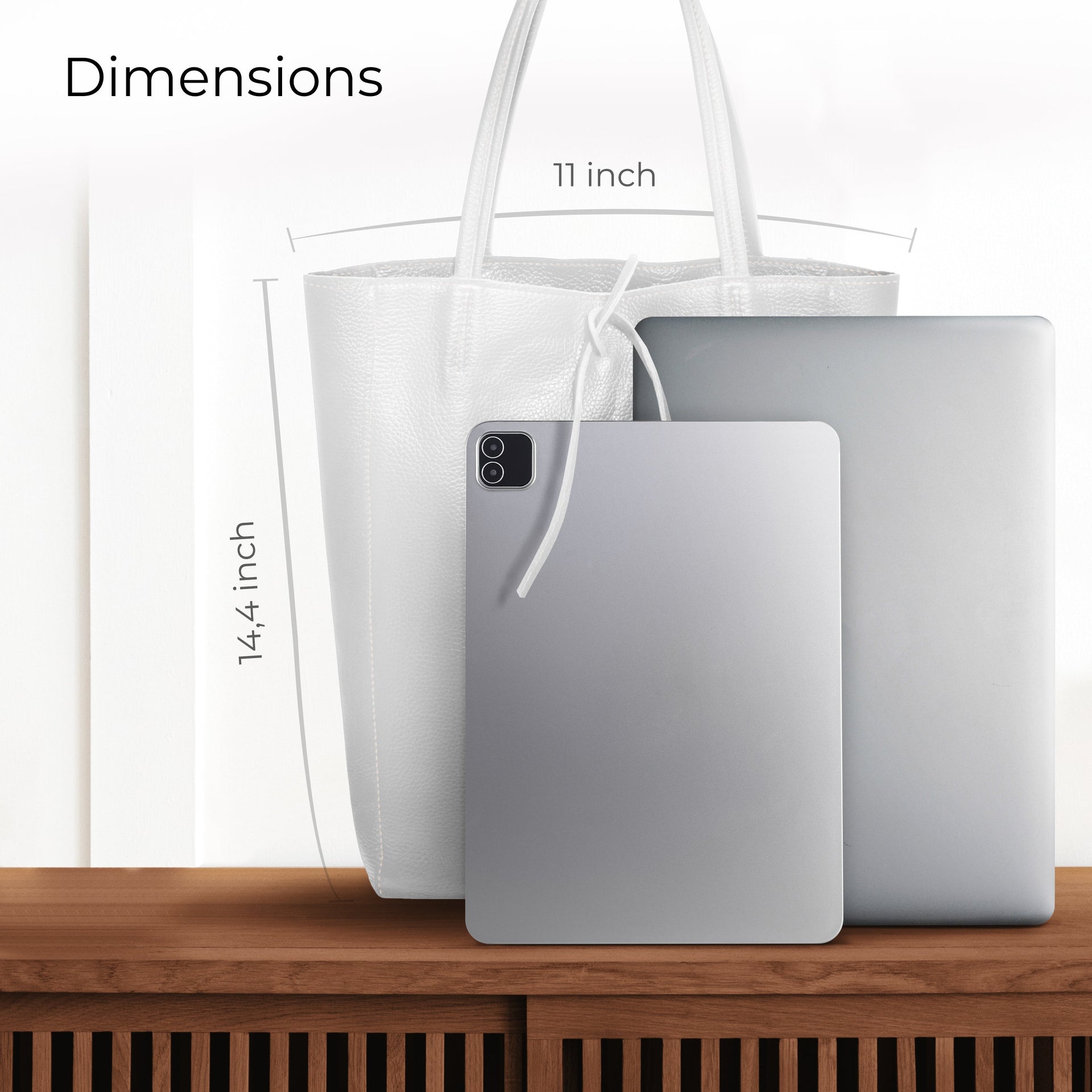 Italian Genuine Calf Leather Tote Bag - Minimalist Everyday Carryall