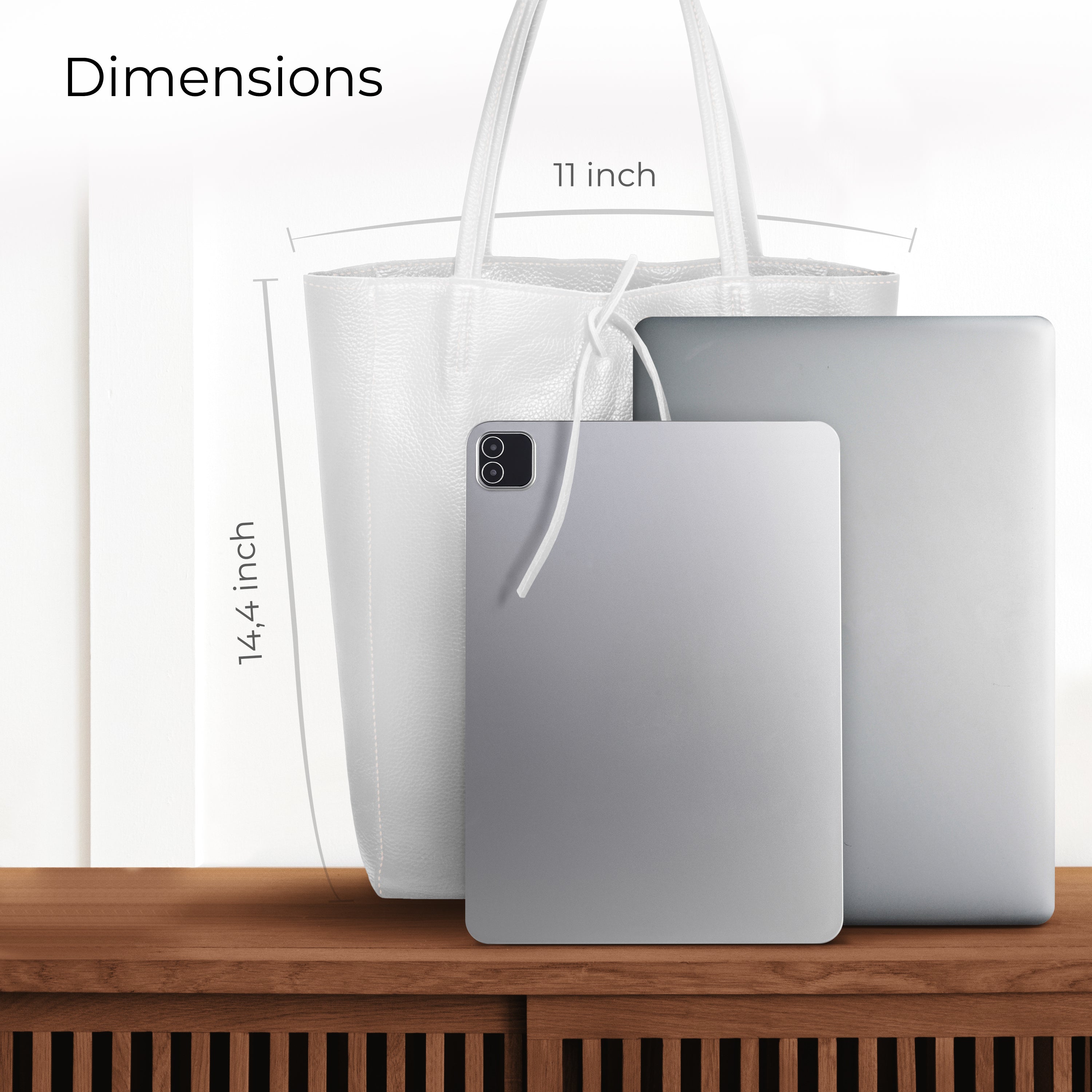 Italian Genuine Calf Leather Tote Bag - Minimalist Everyday Carryall