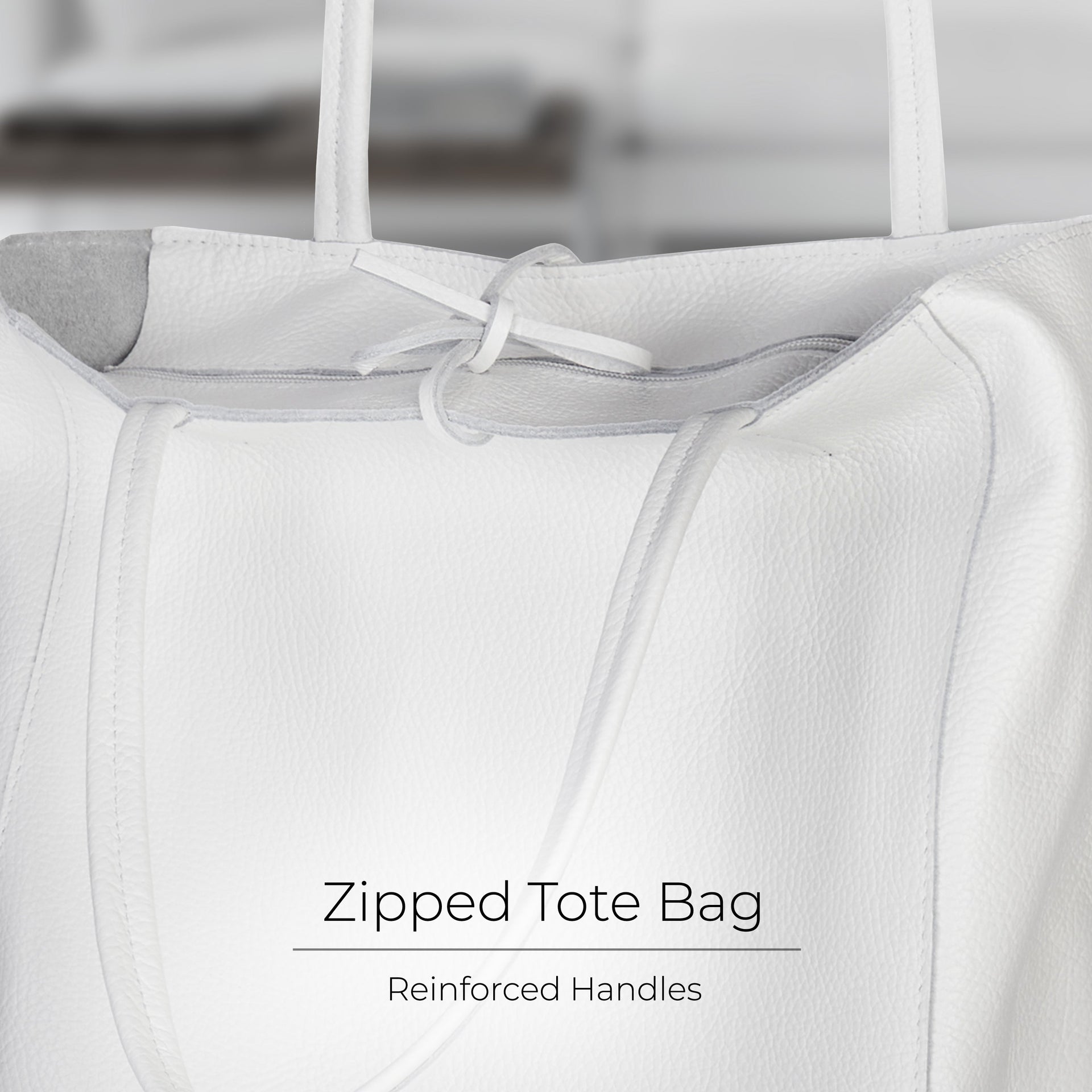 Italian Genuine Calf Leather Tote Bag - Minimalist Everyday Carryall