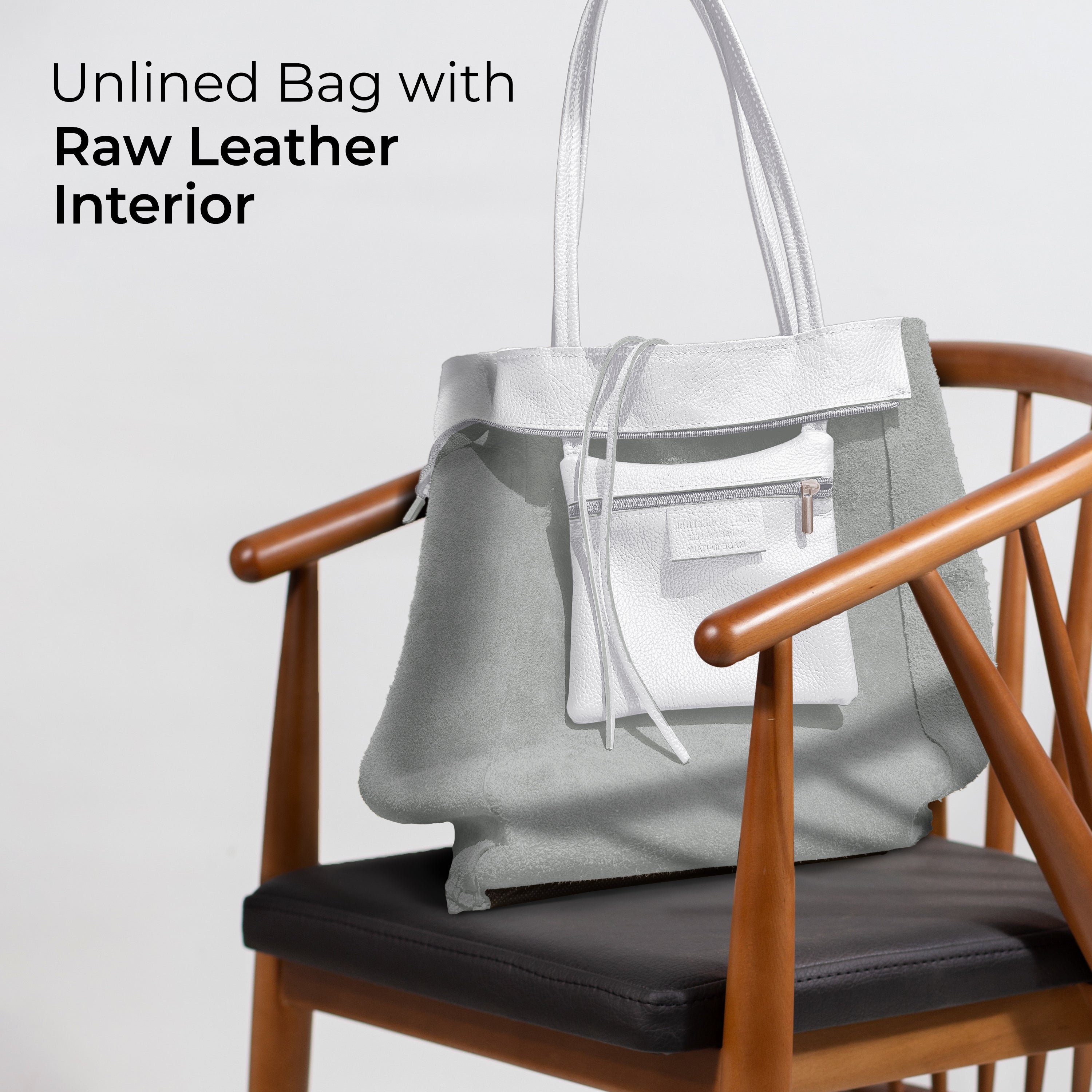 Italian Genuine Calf Leather Tote Bag - Minimalist Everyday Carryall