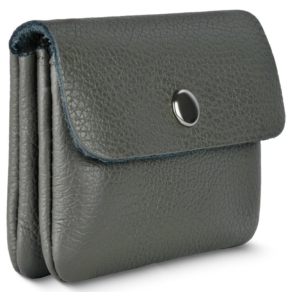 Slim Italian Genuine Calf Leather Snap Wallet