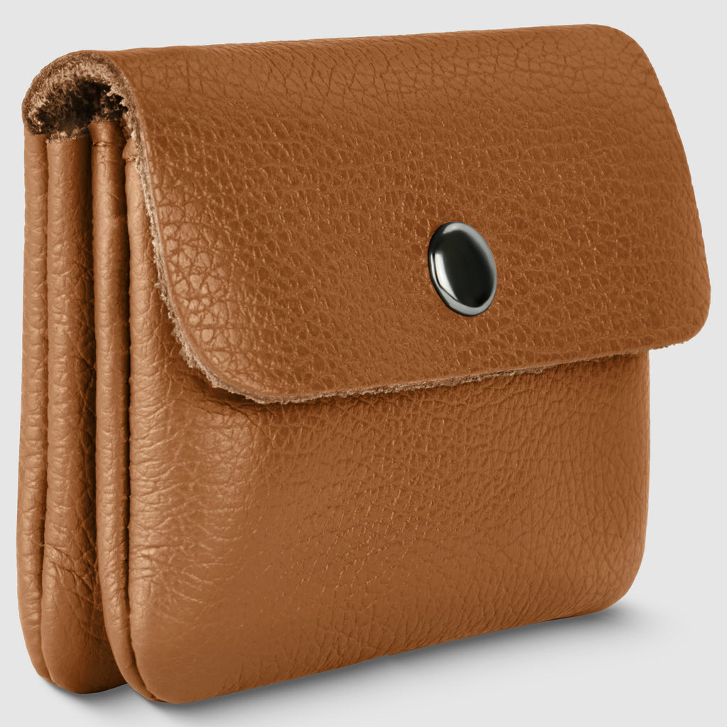 Slim Italian Genuine Calf Leather Snap Wallet